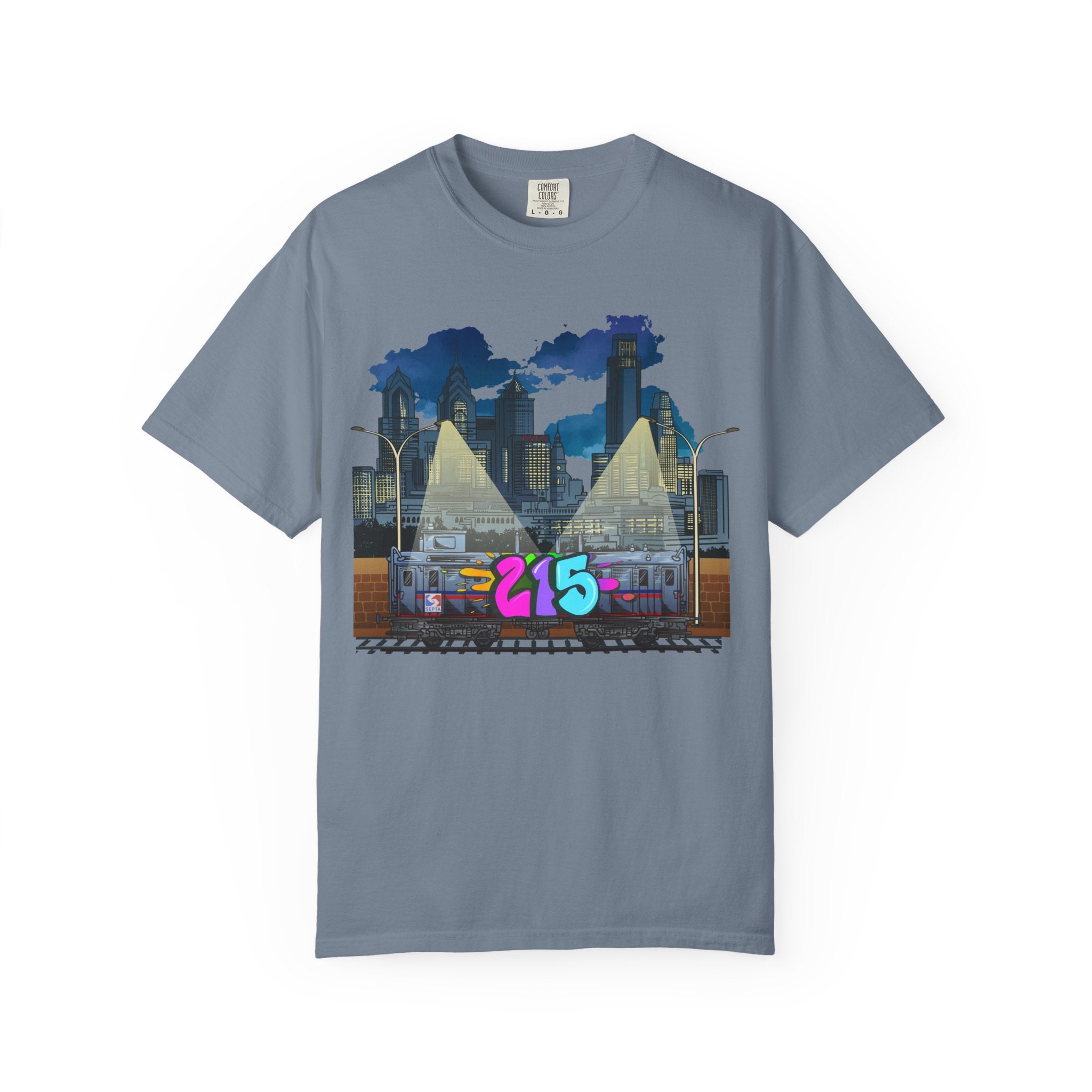 PHILLY City Night Graffiti Tee / "215" Urban Skyline Streetwear