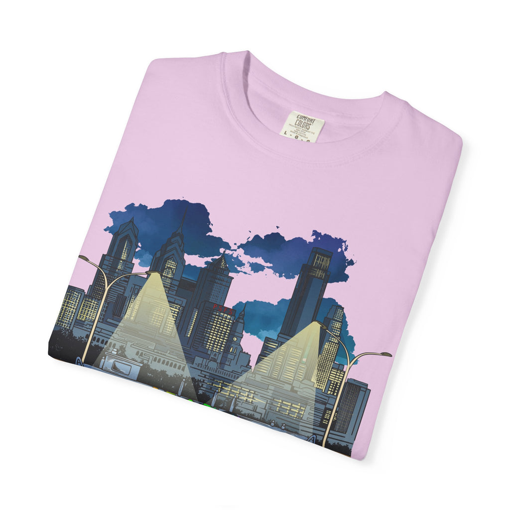 PHILLY City Night Graffiti Tee / "215" Urban Skyline Streetwear