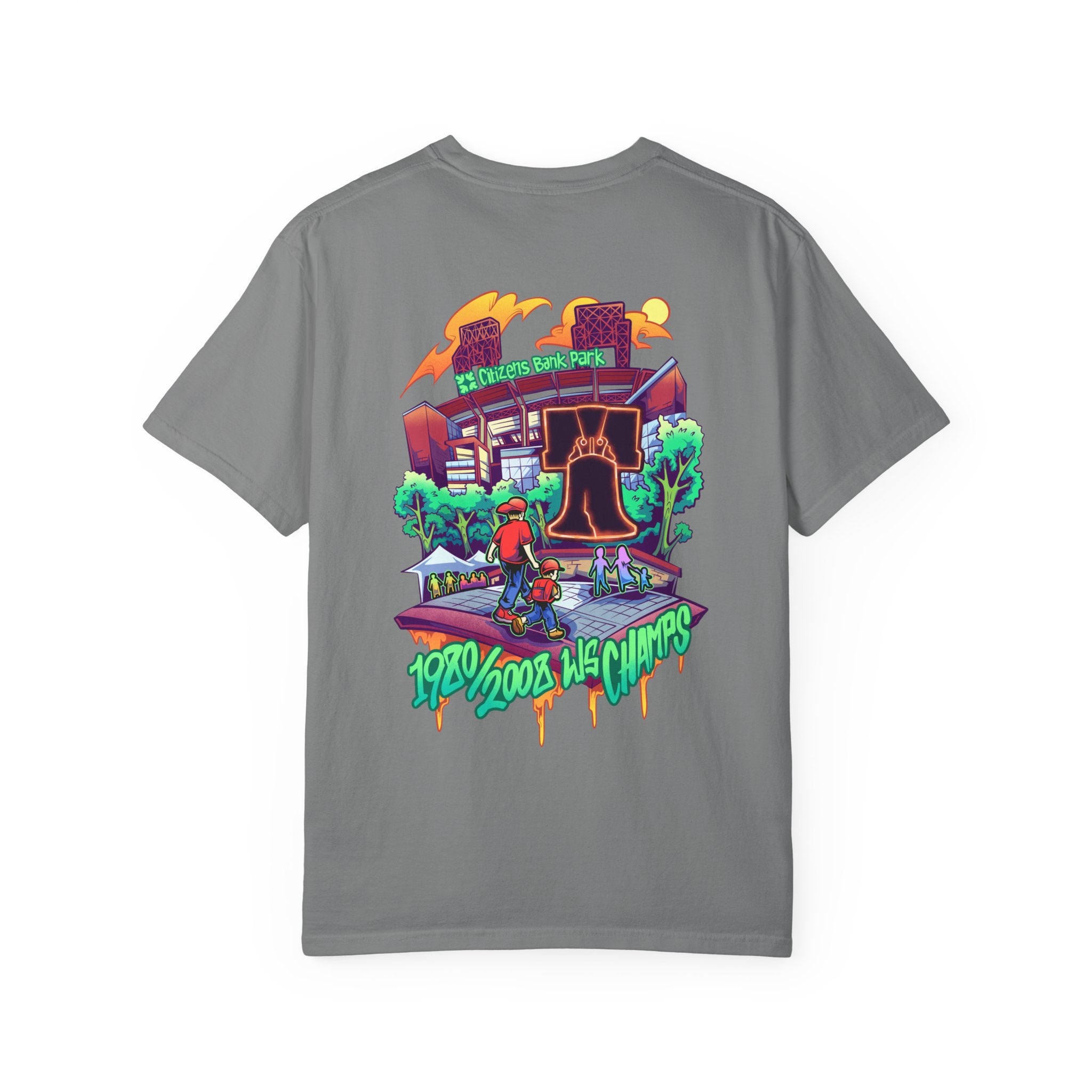 PHILLIES Graphic T-Shirt / Vintage Graffiti Liberty Bell/Citizens Bank Park Tee