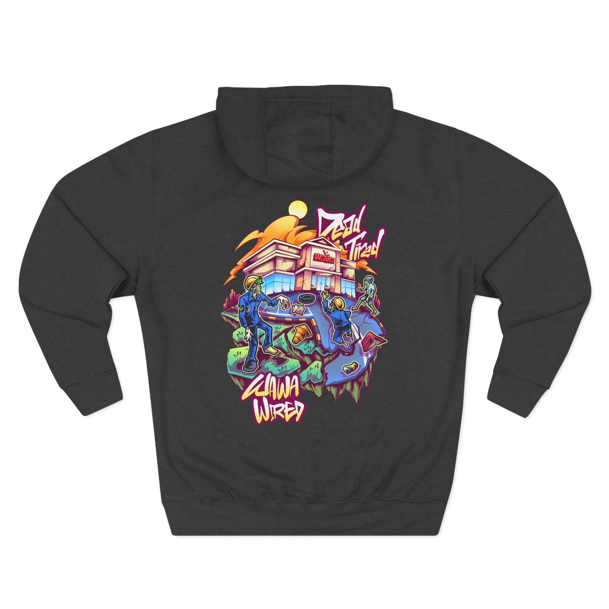 Wawa Graphic Hoodie / Colorful Streetwear Pullover with Cartoon Logo