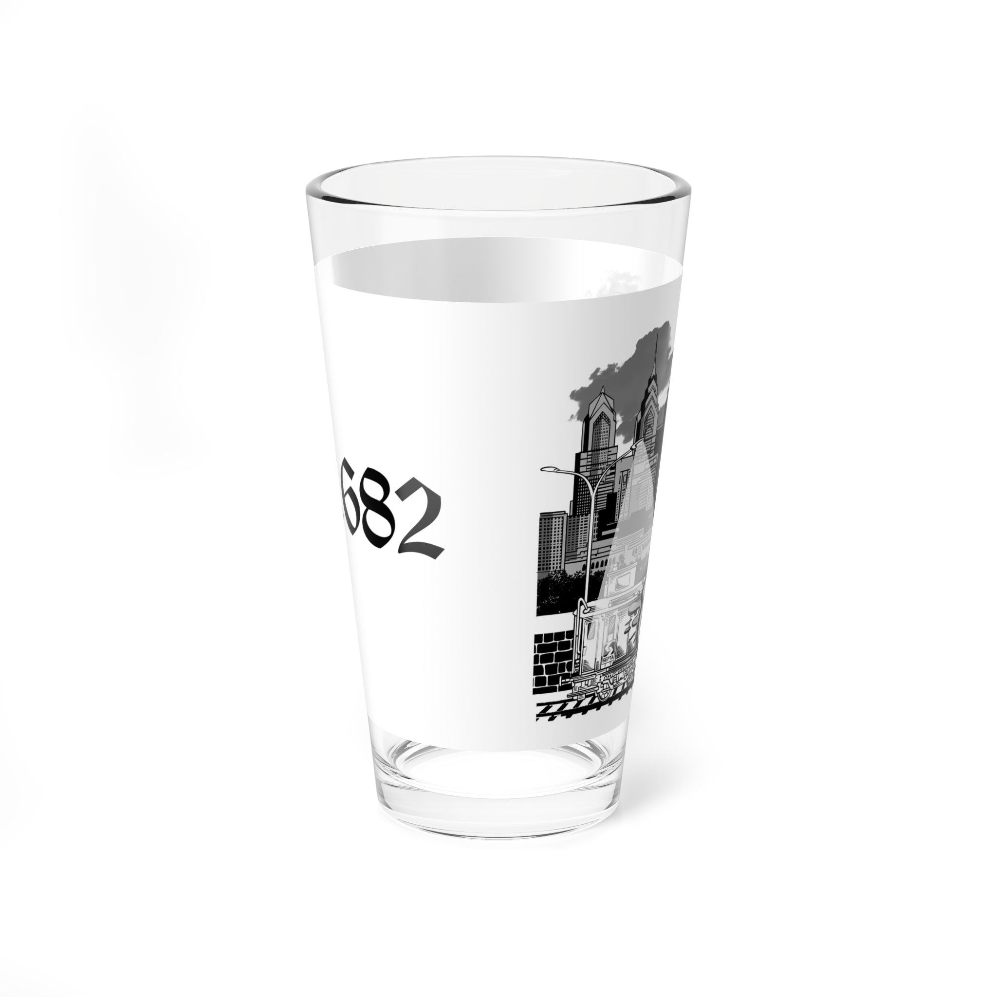 Mixing Glass PHILLY City Skyline 16oz Cocktail Mixer