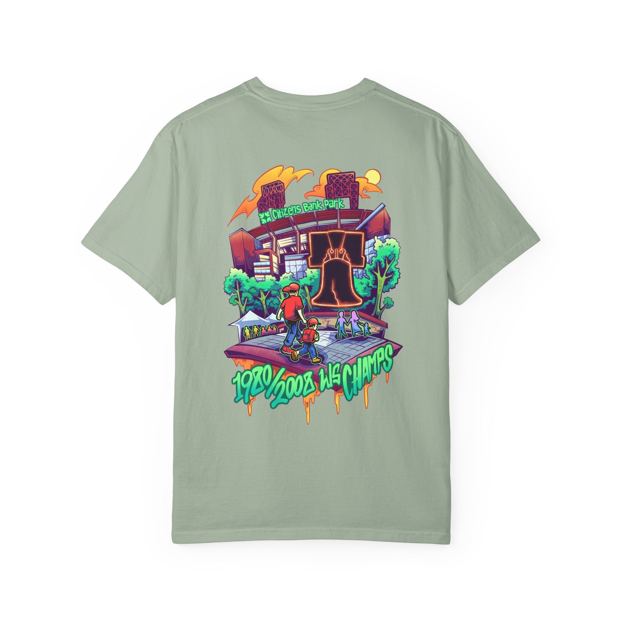 PHILLIES Graphic T-Shirt / Vintage Graffiti Liberty Bell/Citizens Bank Park Tee