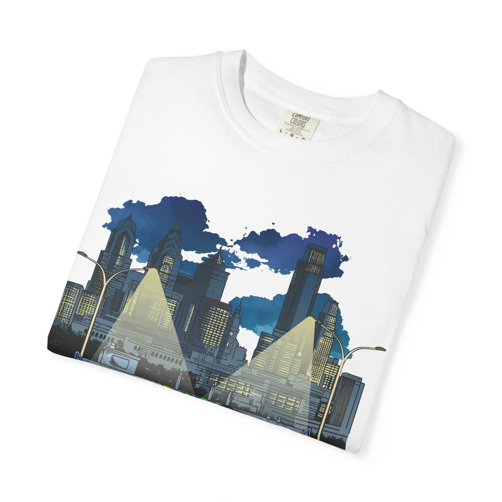 PHILLY City Night Graffiti Tee / "215" Urban Skyline Streetwear