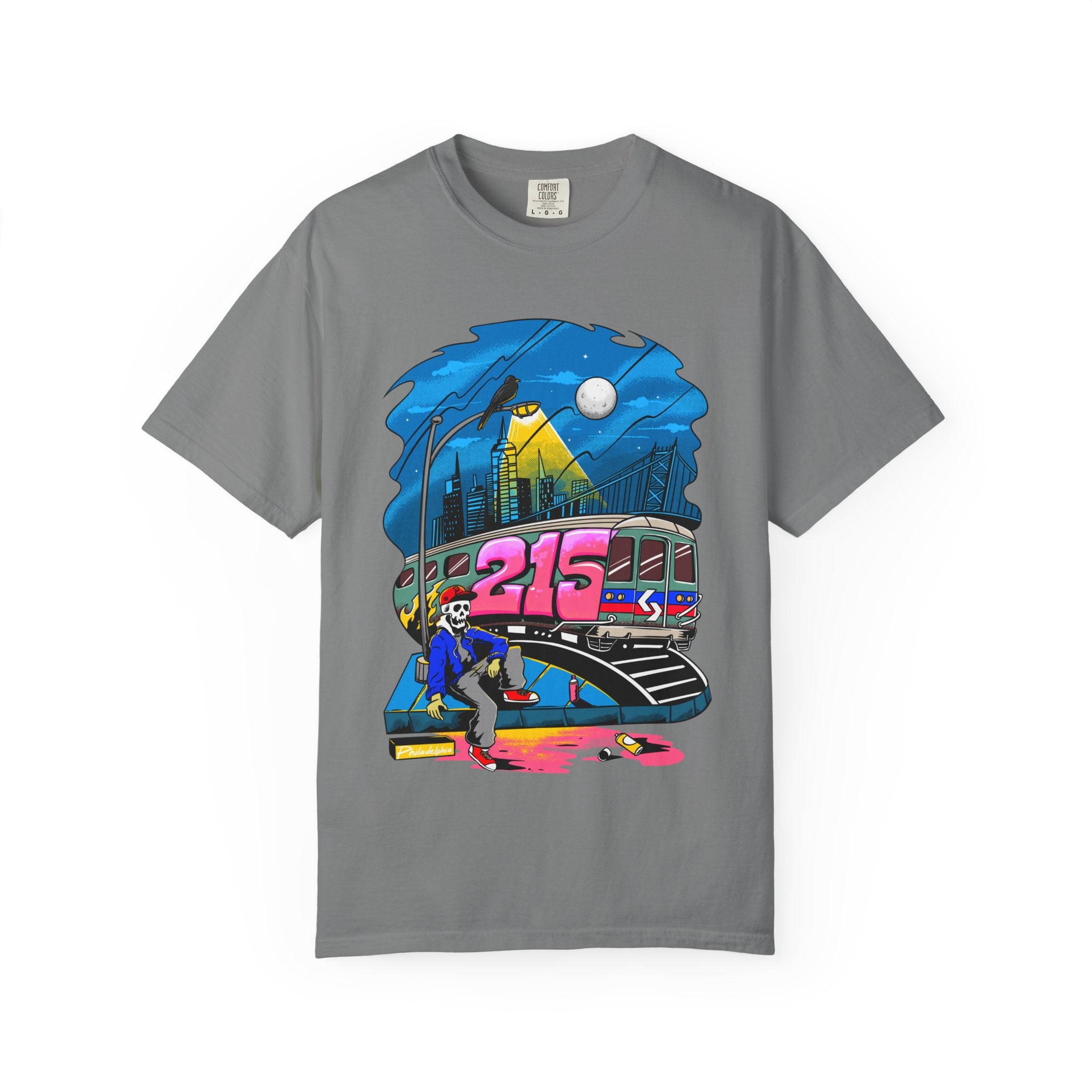 215 Subway Train Night Scene T-Shirt | Urban Transit Illustration