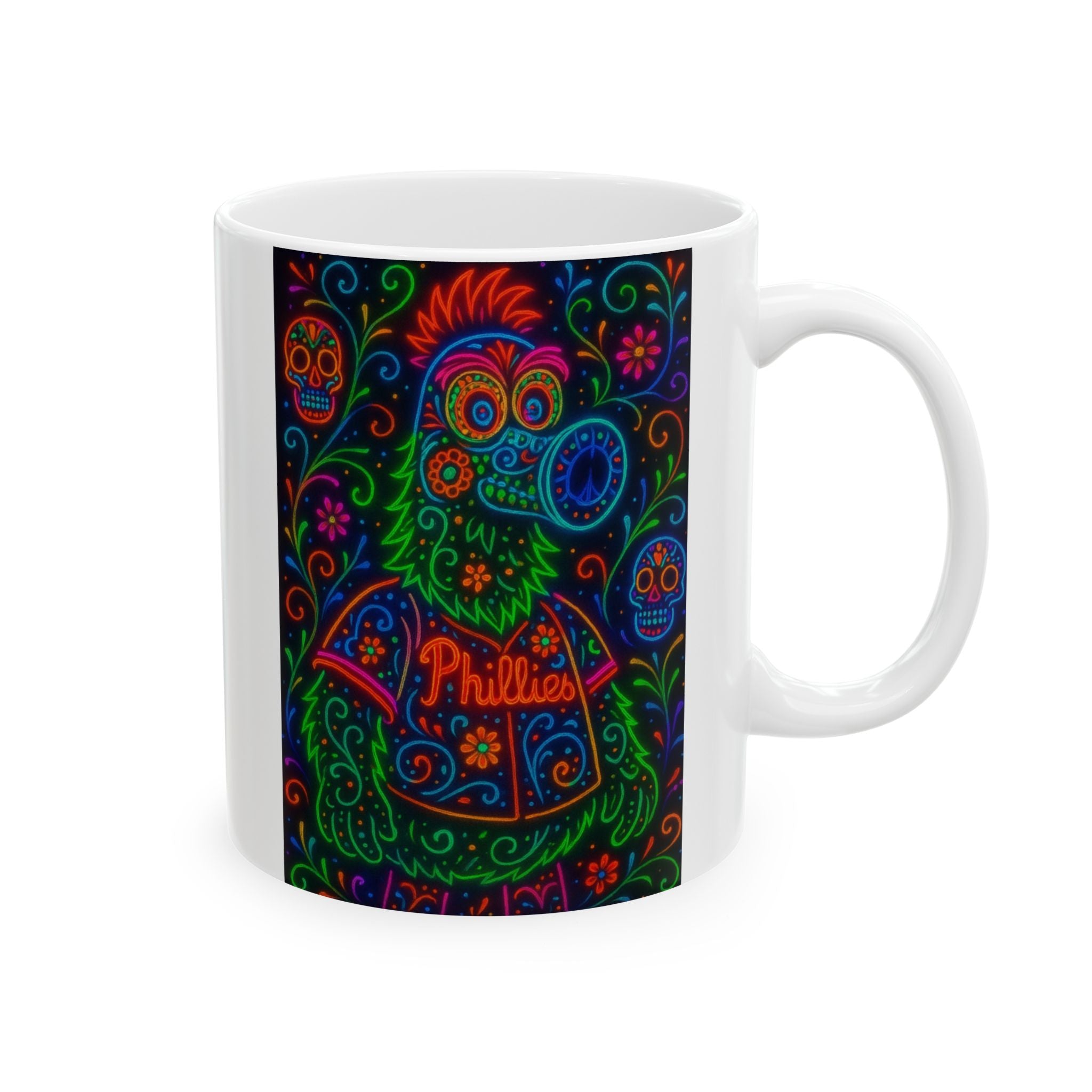 Philly Phanatic — Colorful Sugar Skull Coffee Cup (11oz, 15oz)