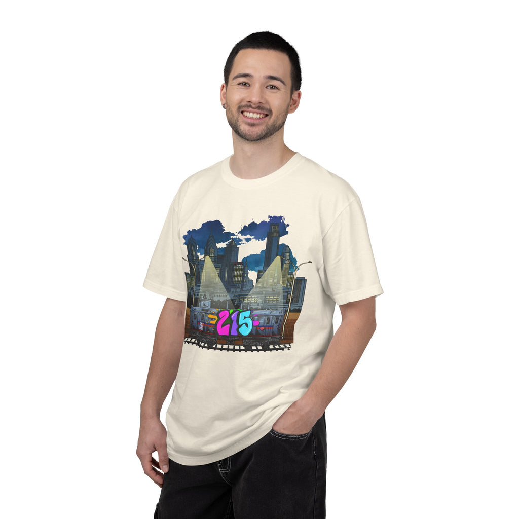 PHILLY City Night Graffiti Tee / "215" Urban Skyline Streetwear