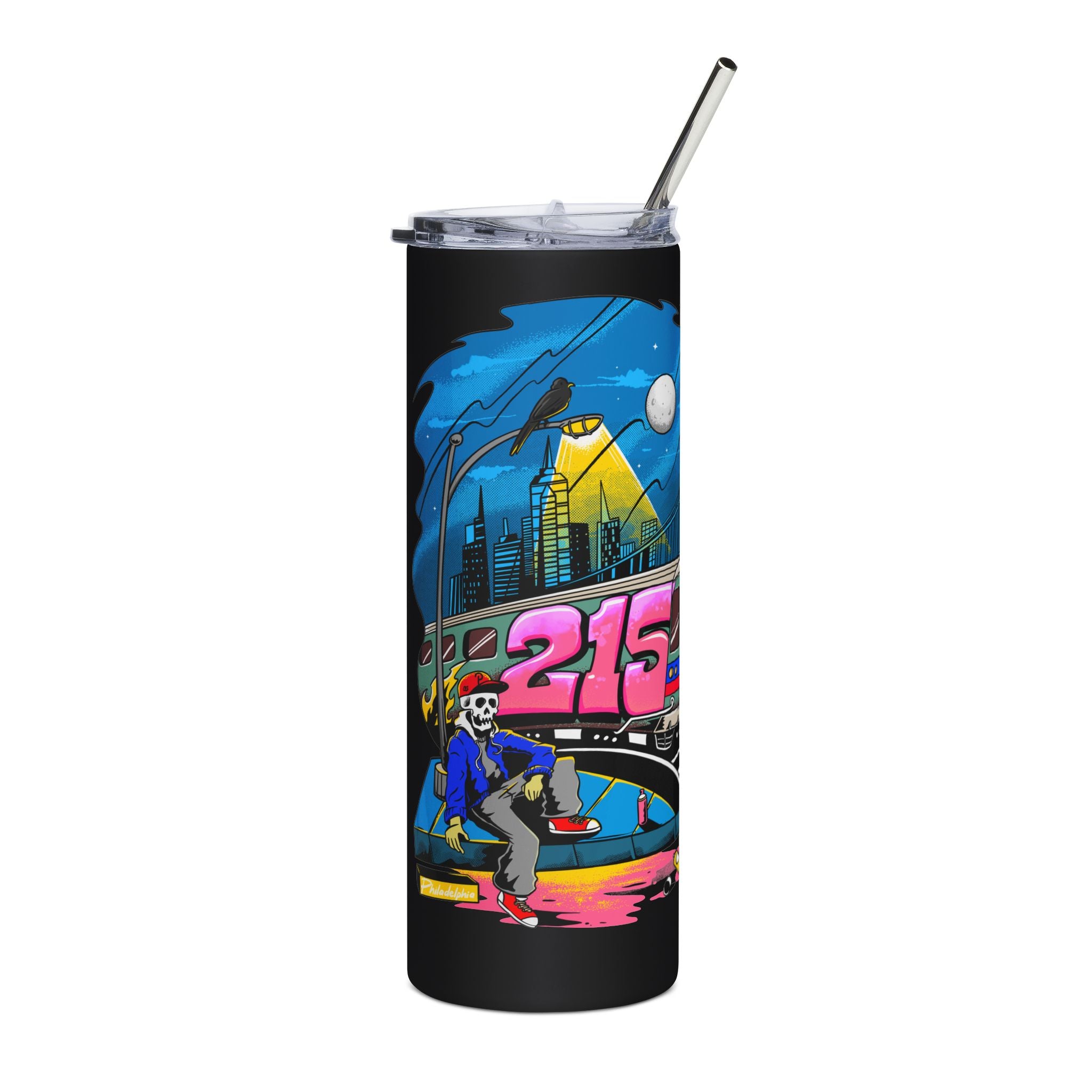 20oz Stainless Tumbler / Urban Graffiti '215' Philly Train Scene