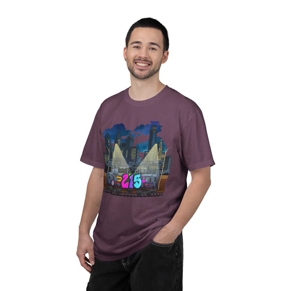 PHILLY City Night Graffiti Tee / "215" Urban Skyline Streetwear
