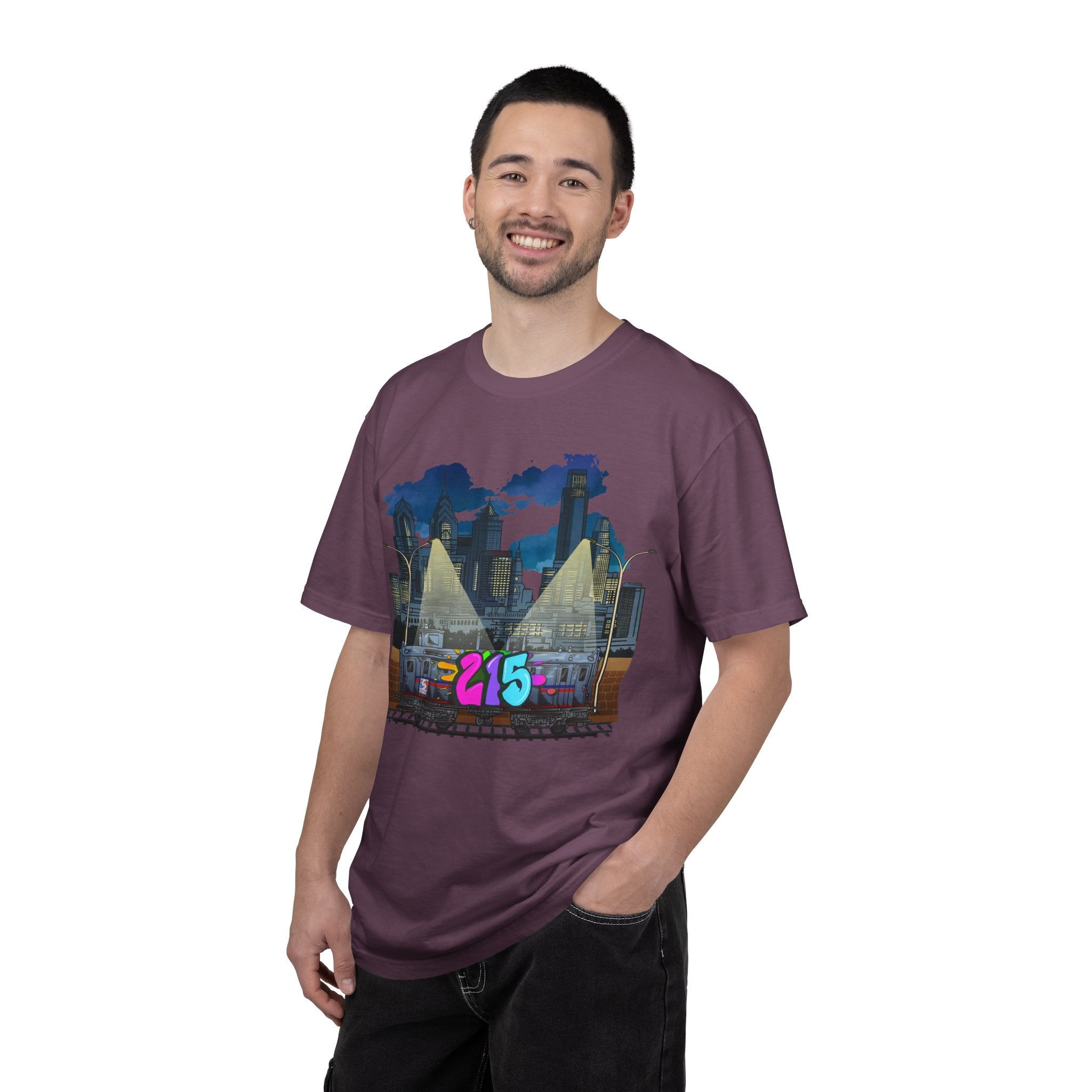 PHILLY City Night Graffiti Tee / "215" Urban Skyline Streetwear