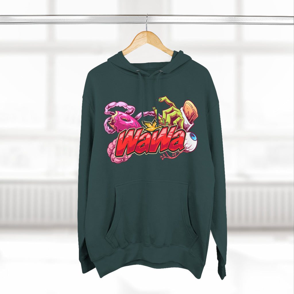 Wawa Graphic Hoodie / Colorful Streetwear Pullover with Cartoon Logo