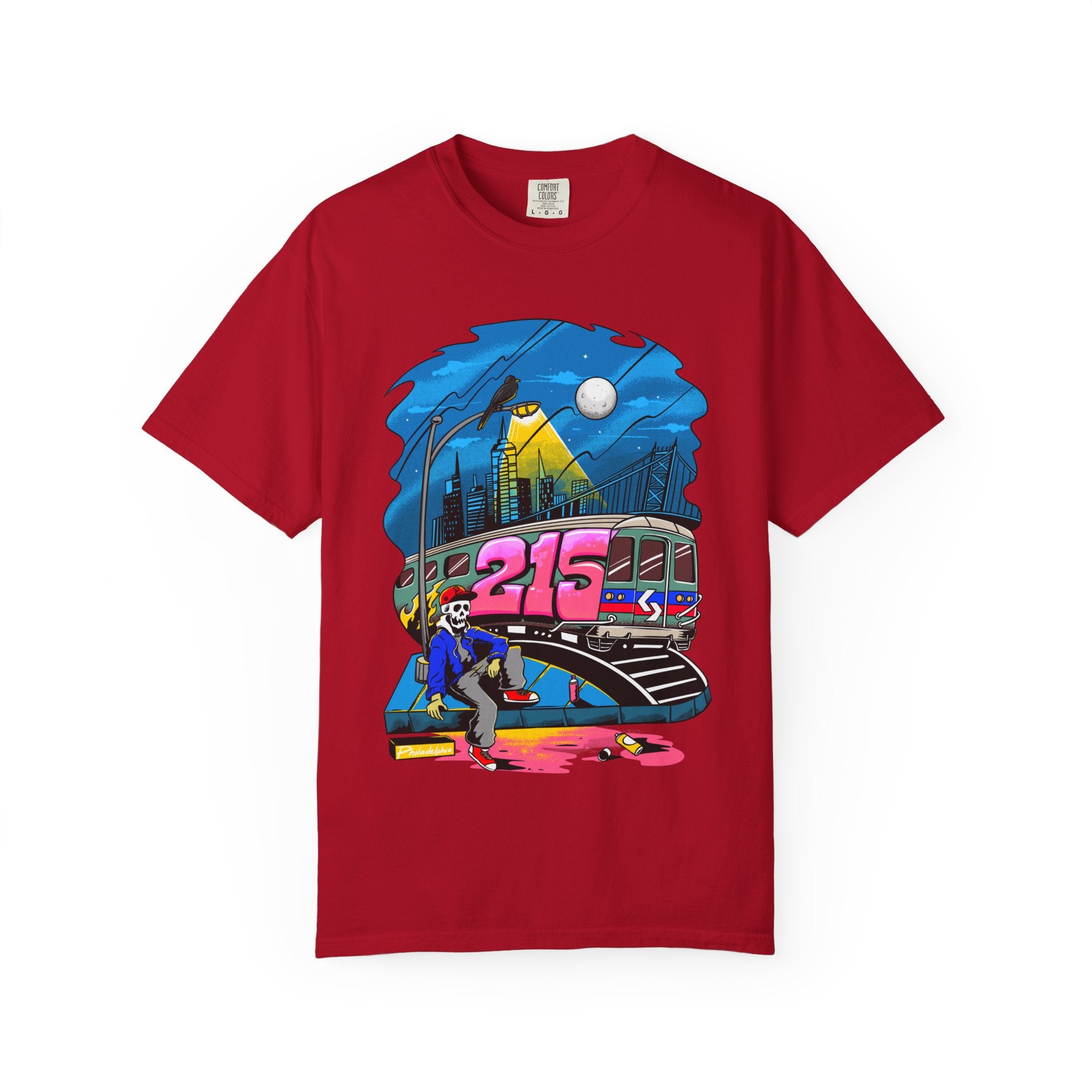 215 Subway Train Night Scene T-Shirt | Urban Transit Illustration