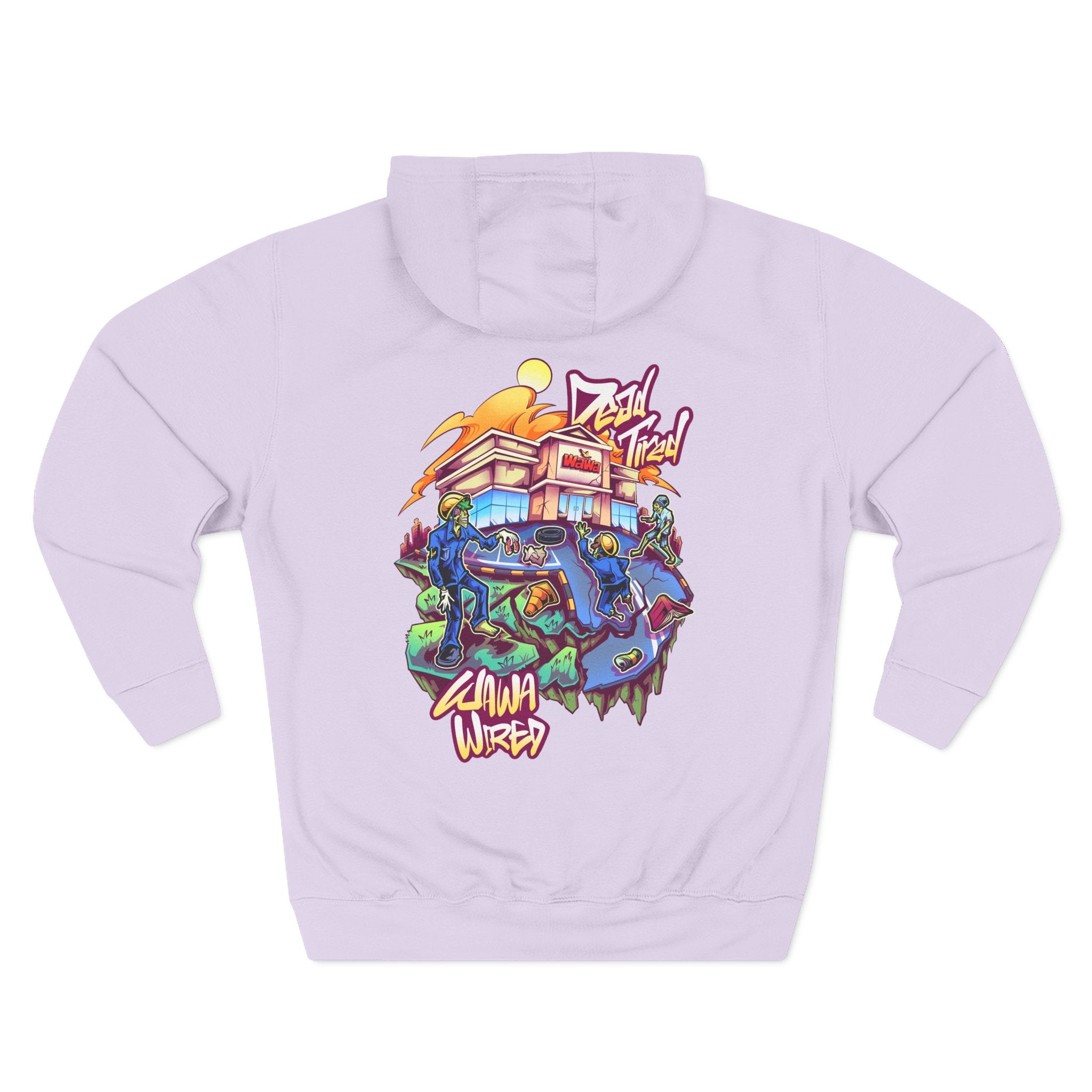 Wawa Graphic Hoodie / Colorful Streetwear Pullover with Cartoon Logo