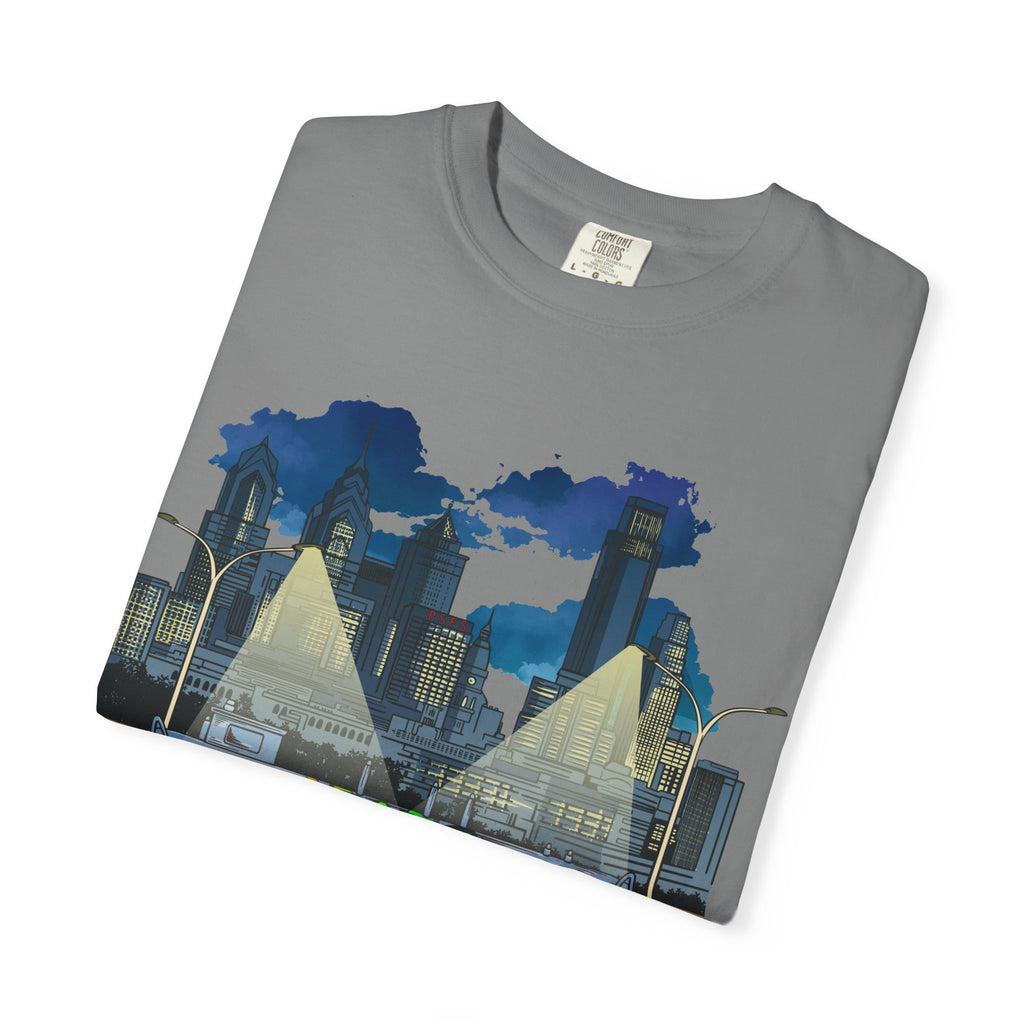 PHILLY City Night Graffiti Tee / "215" Urban Skyline Streetwear