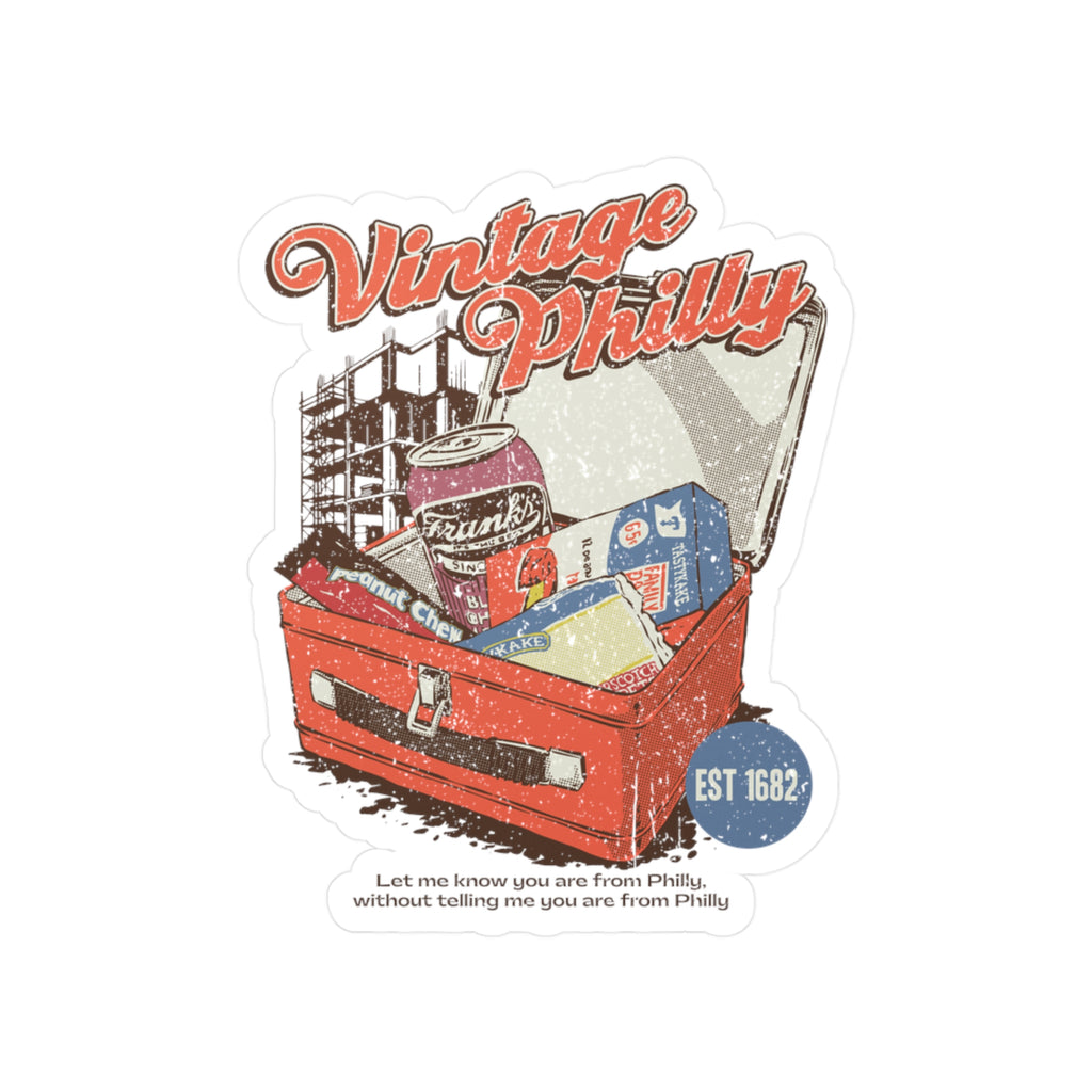 Vintage Philly Sticker / Retro Philadelphia Toolbox Kiss-Cut Vinyl Decal