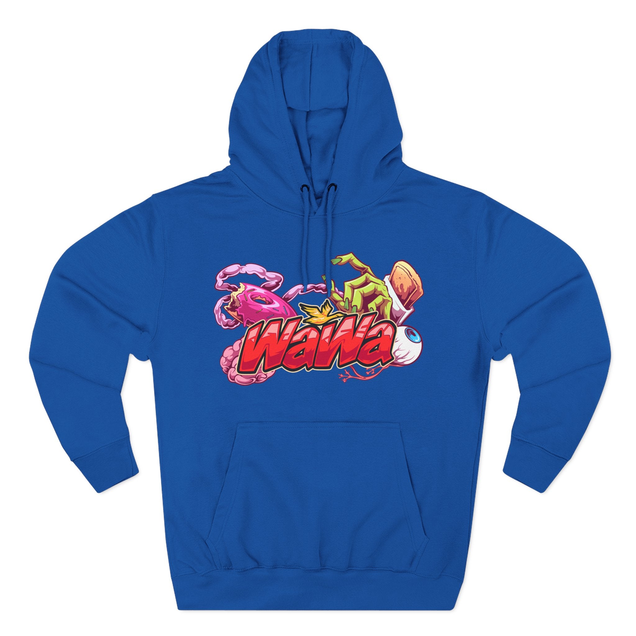 Wawa Graphic Hoodie / Colorful Streetwear Pullover with Cartoon Logo