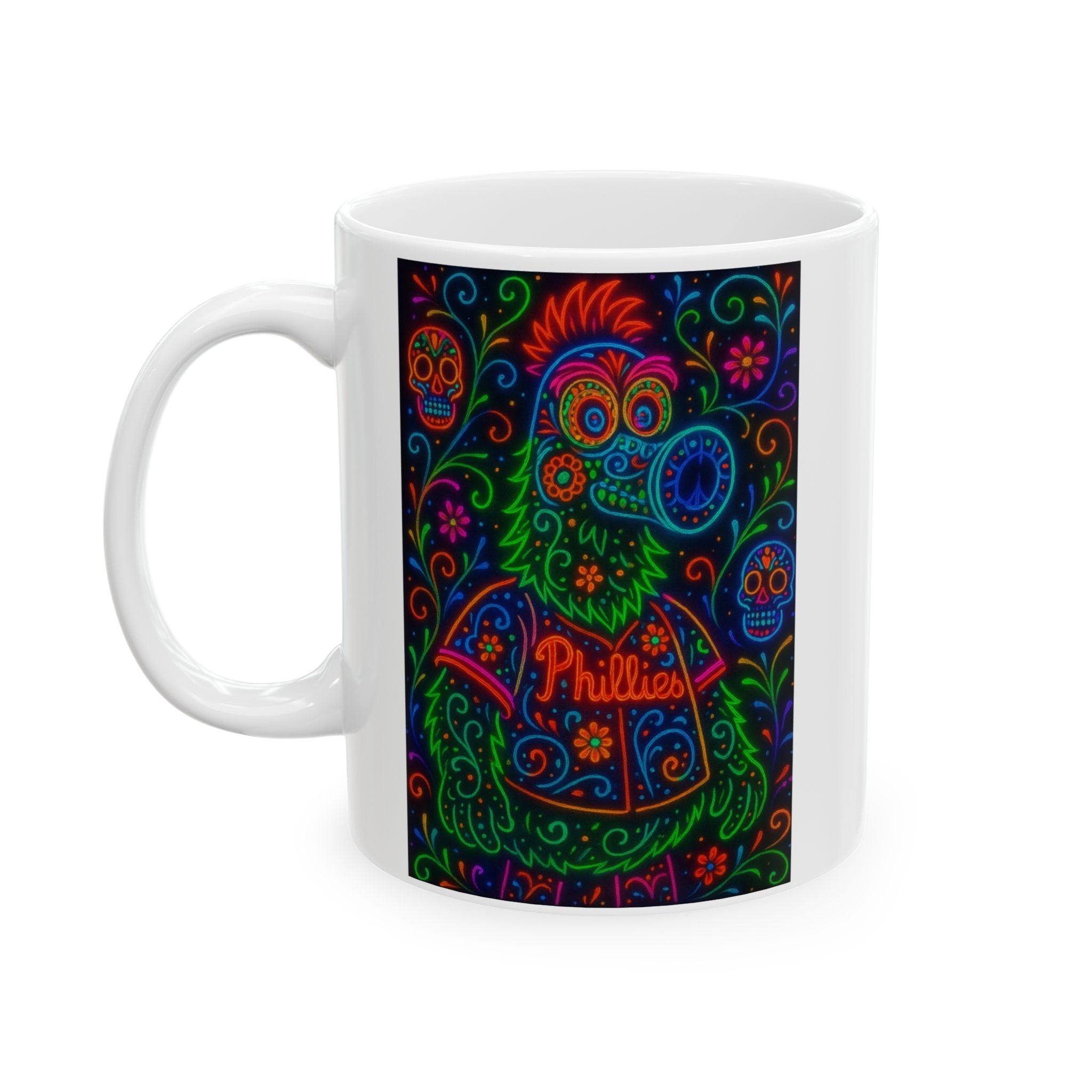 Philly Phanatic — Colorful Sugar Skull Coffee Cup (11oz, 15oz)