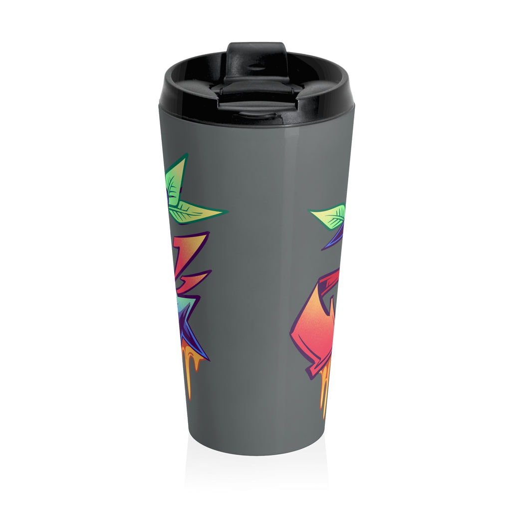 Graffiti Skateboard Travel Mug / Colorful Street Art Stainless Steel Tumbler