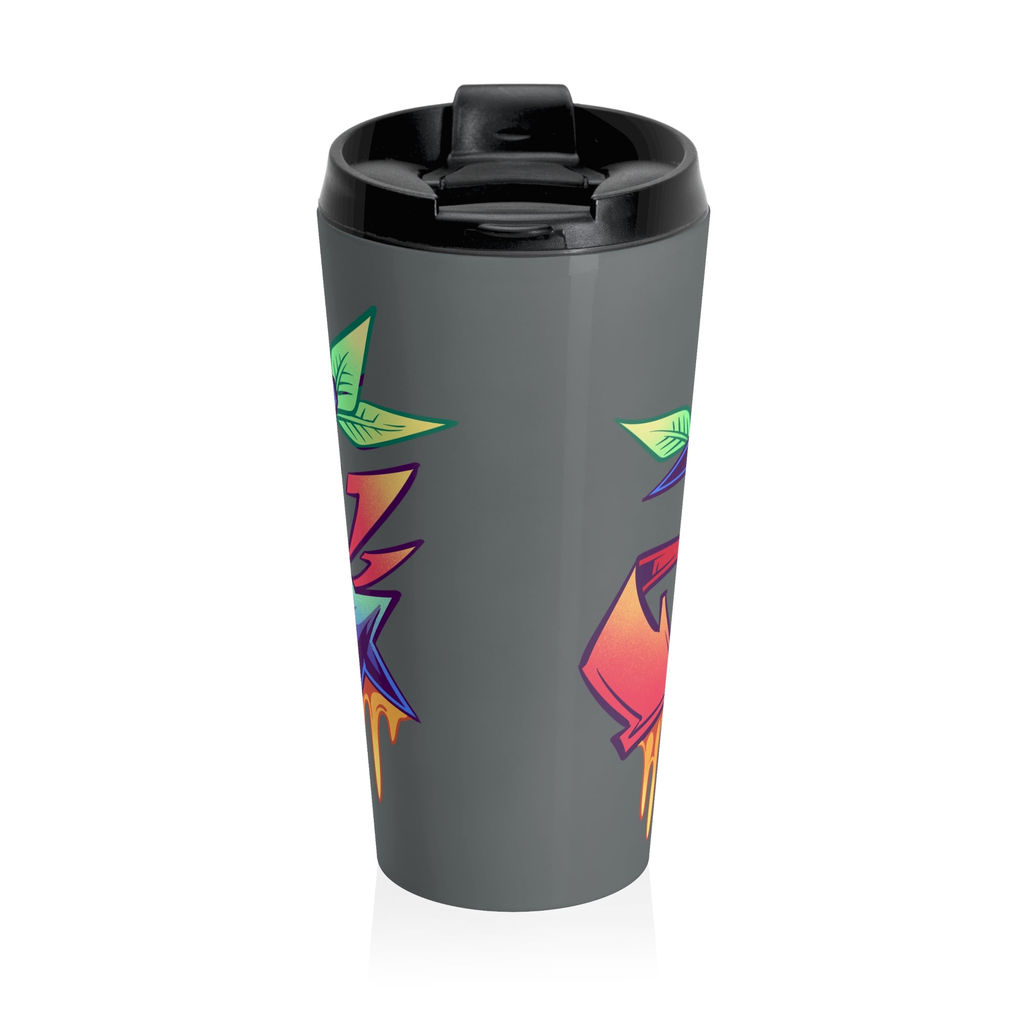 Graffiti Skateboard Travel Mug / Colorful Street Art Stainless Steel Tumbler