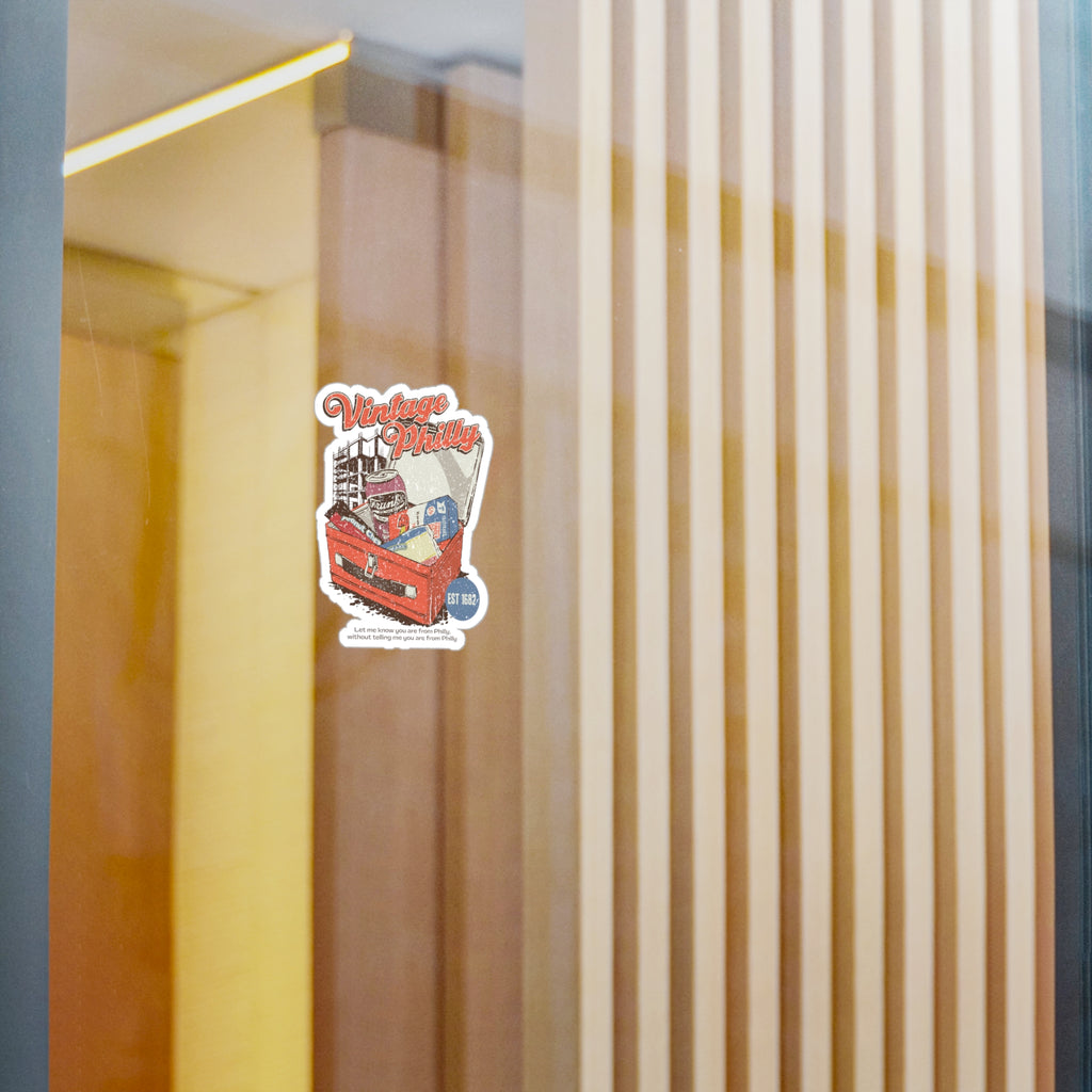 Vintage Philly Sticker / Retro Philadelphia Toolbox Kiss-Cut Vinyl Decal