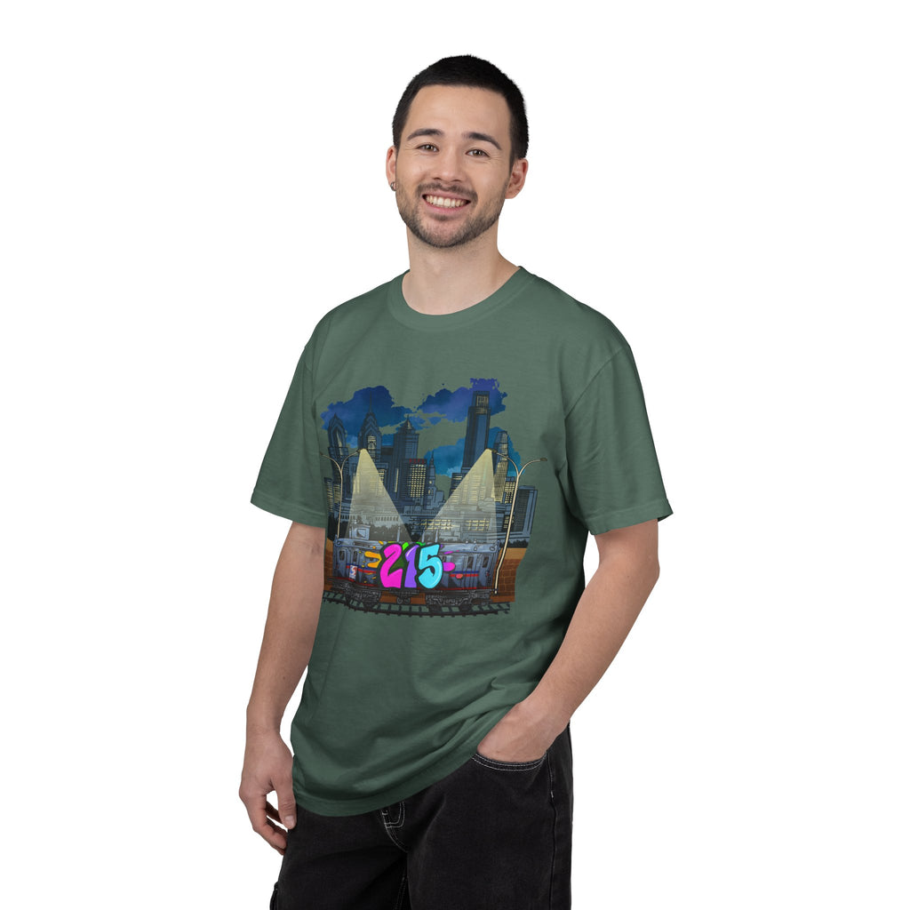 PHILLY City Night Graffiti Tee / "215" Urban Skyline Streetwear