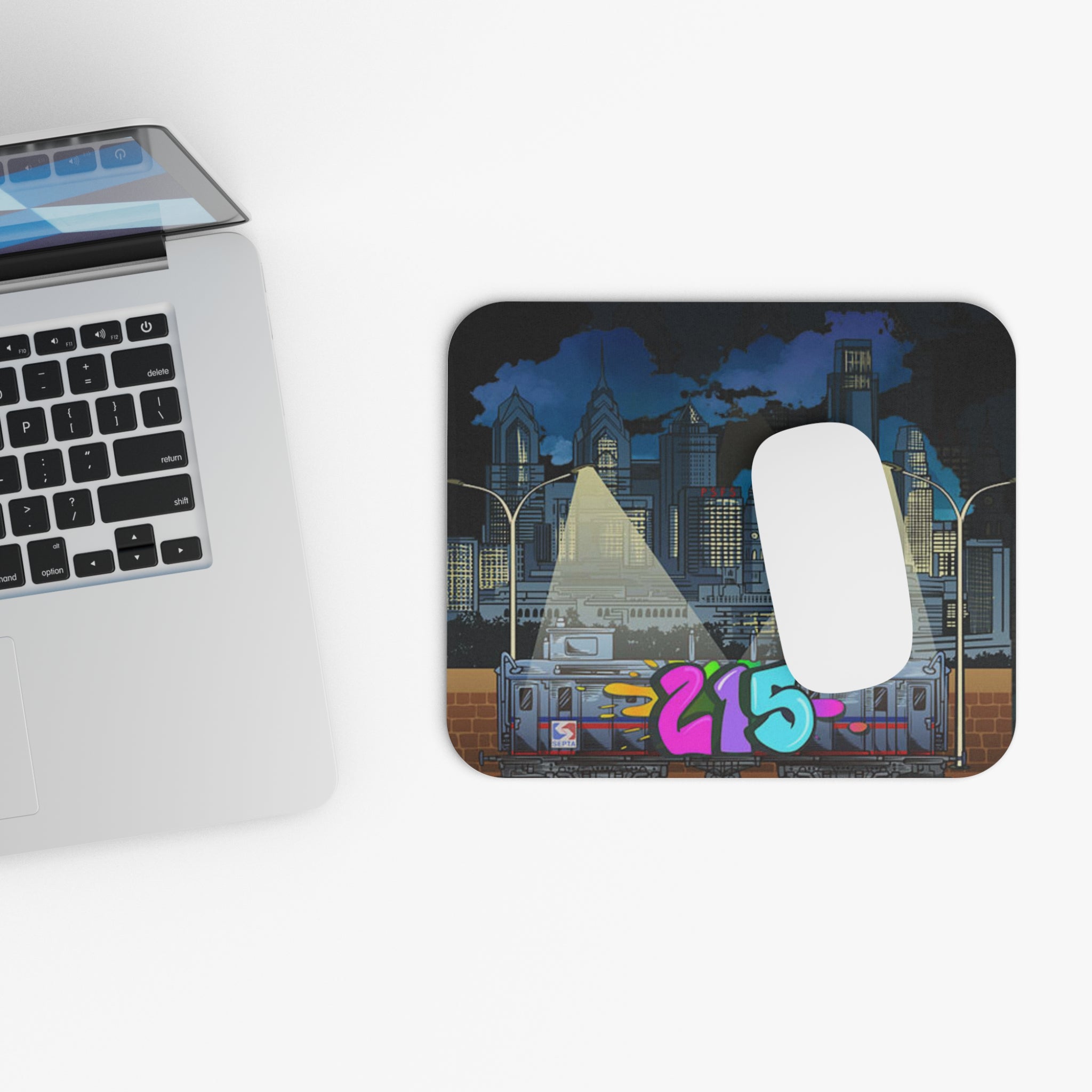 City Night Graffiti Mouse Pad / 215 Skyline Train Desk Mat
