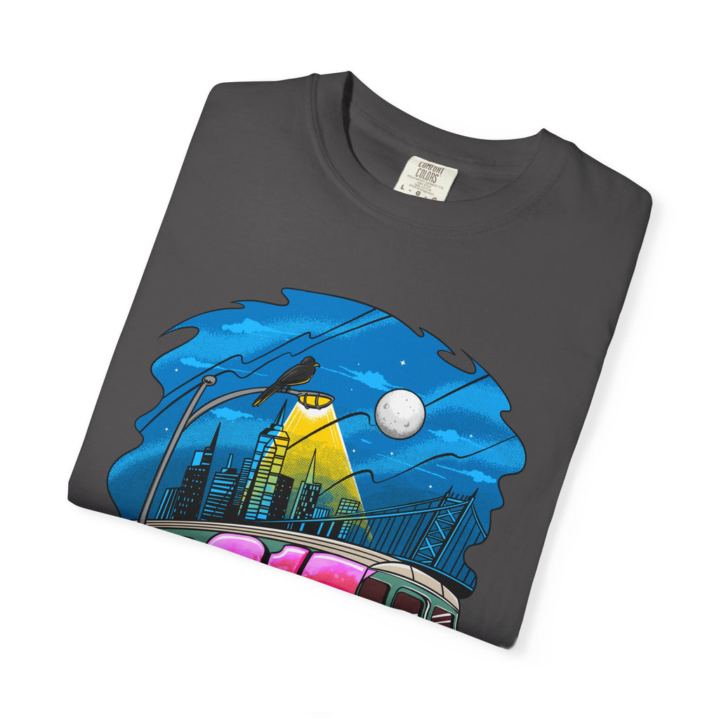 215 Subway Train Night Scene T-Shirt | Urban Transit Illustration