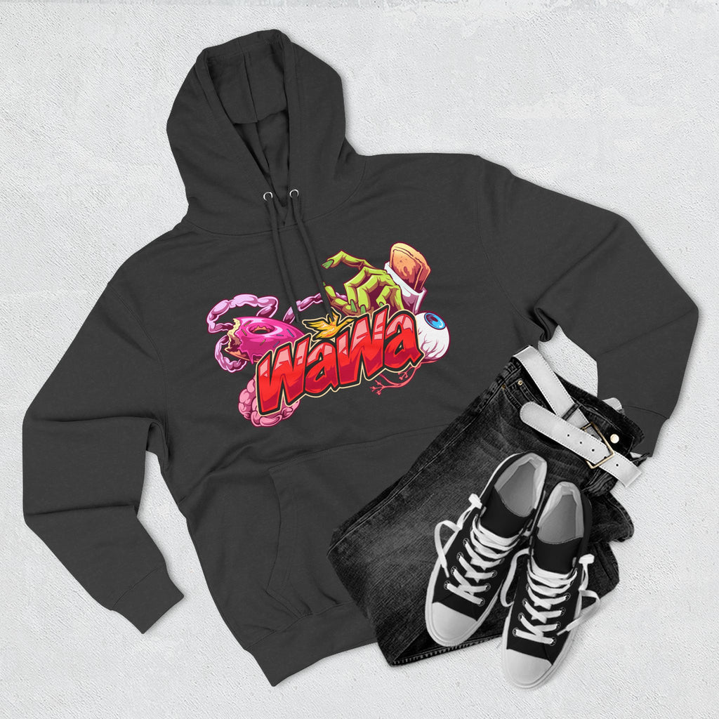 Wawa Graphic Hoodie / Colorful Streetwear Pullover with Cartoon Logo
