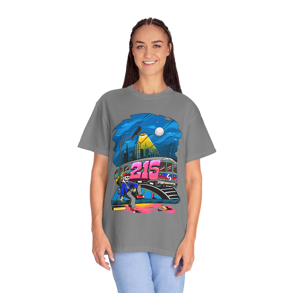 215 Subway Train Night Scene T-Shirt | Urban Transit Illustration