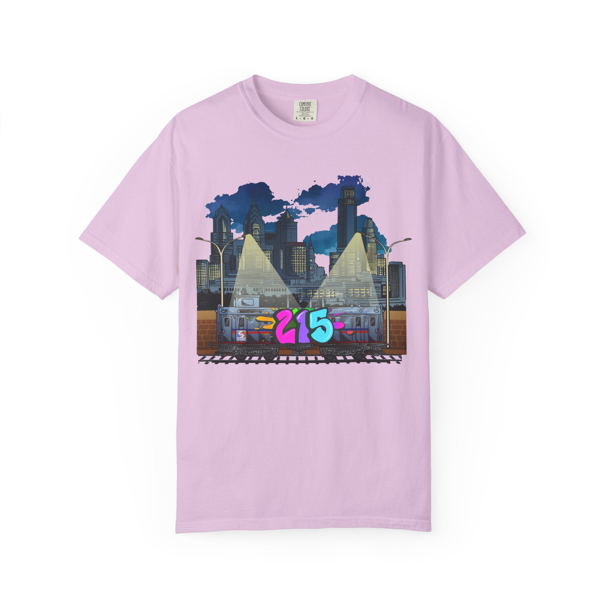 PHILLY City Night Graffiti Tee / "215" Urban Skyline Streetwear