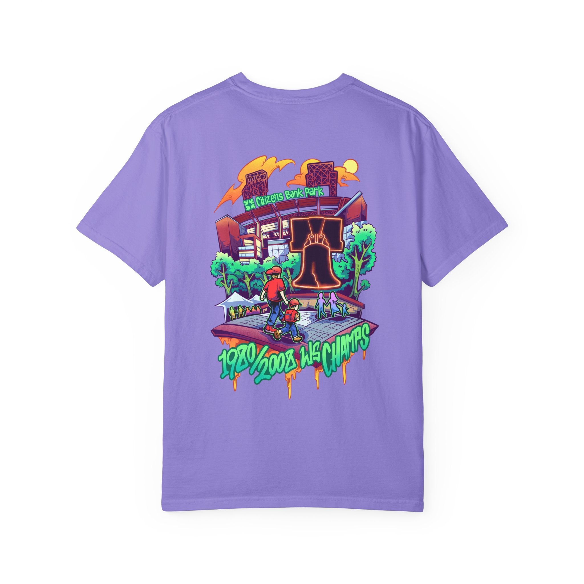 PHILLIES Graphic T-Shirt / Vintage Graffiti Liberty Bell/Citizens Bank Park Tee