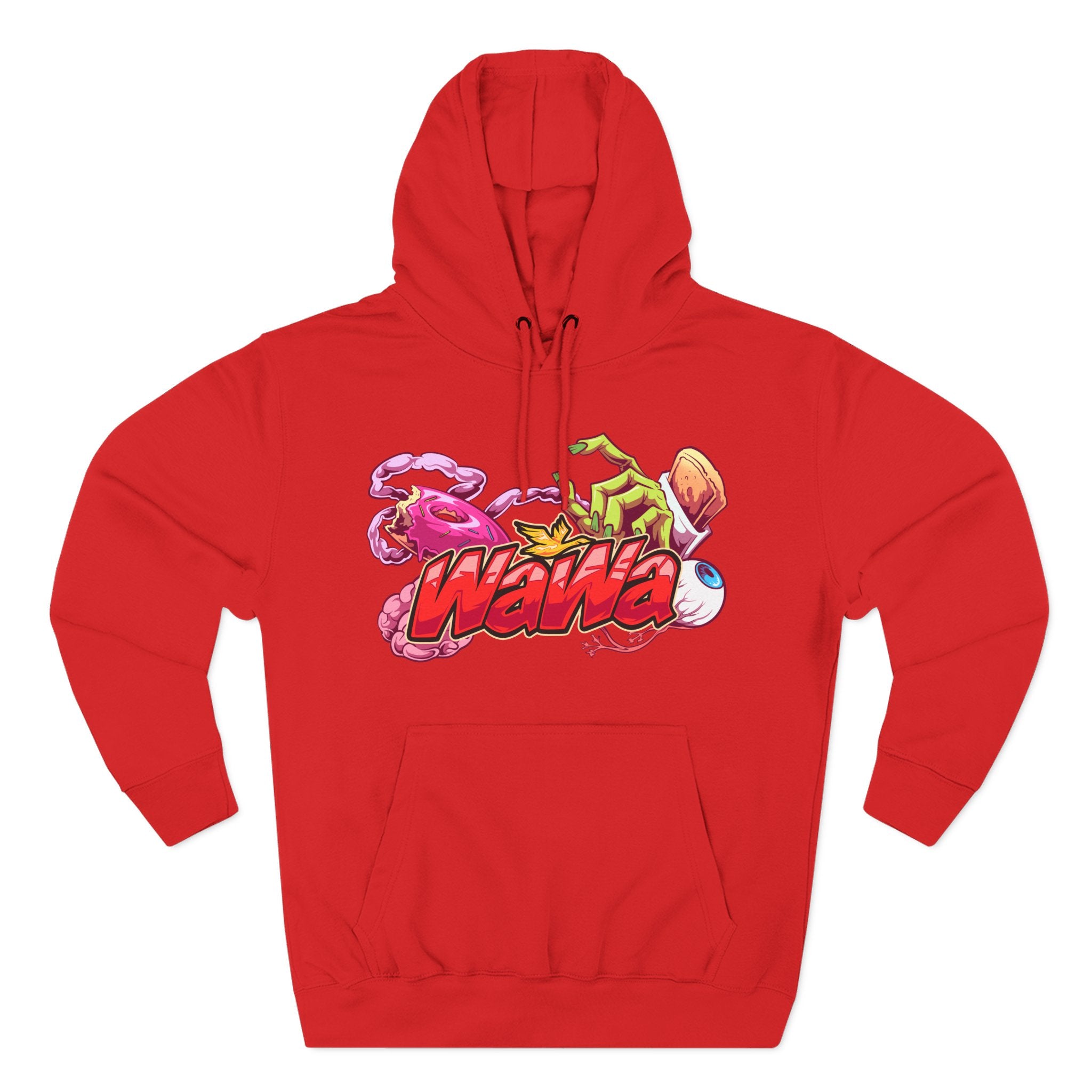 Wawa Graphic Hoodie / Colorful Streetwear Pullover with Cartoon Logo