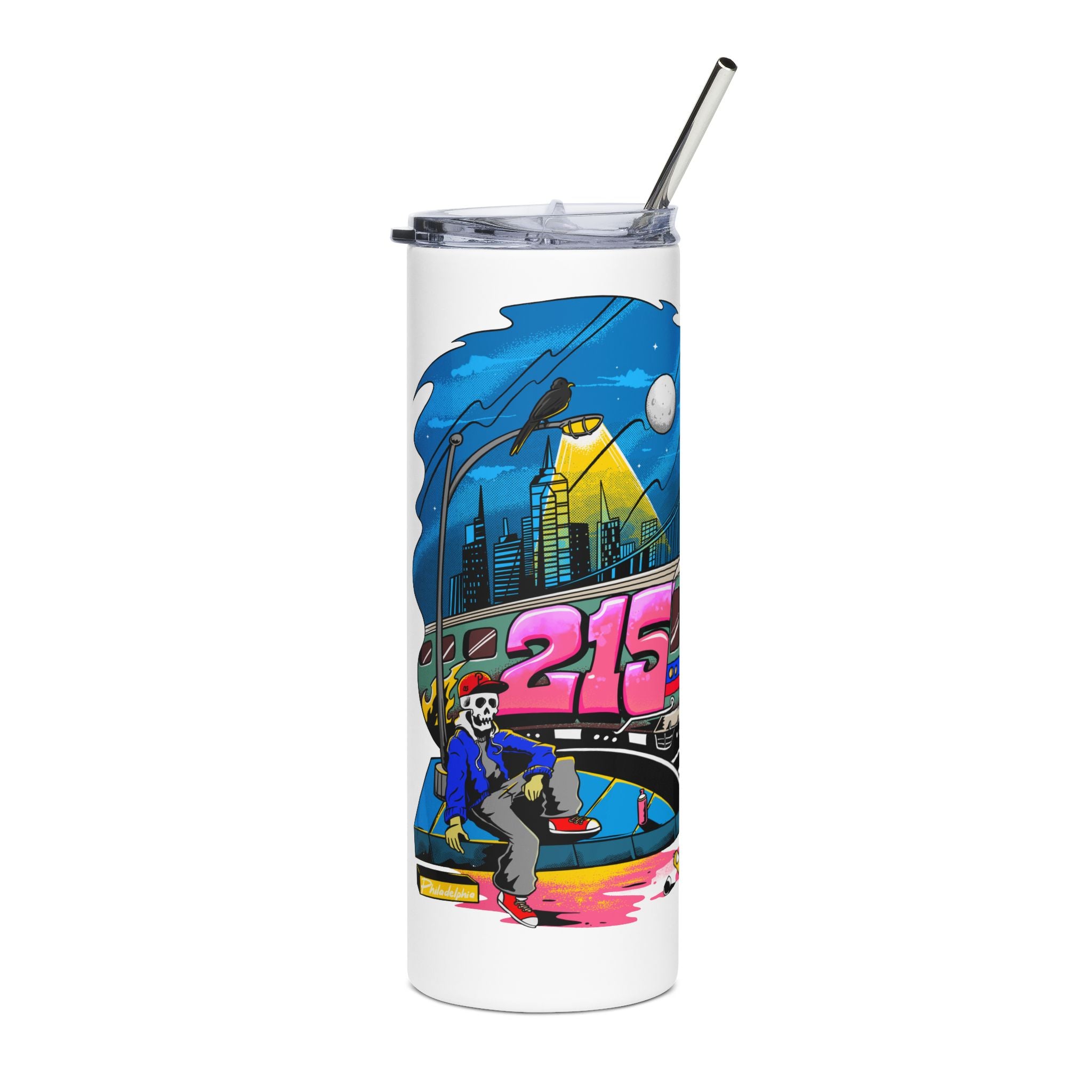 20oz Stainless Tumbler / Urban Graffiti '215' Philly Train Scene