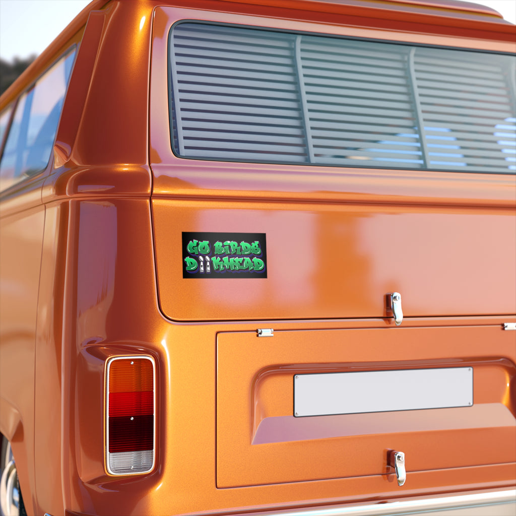 GO BIRDS D**KHEAD Bumper Sticker / Philly Eagles Fan Humorous Decal