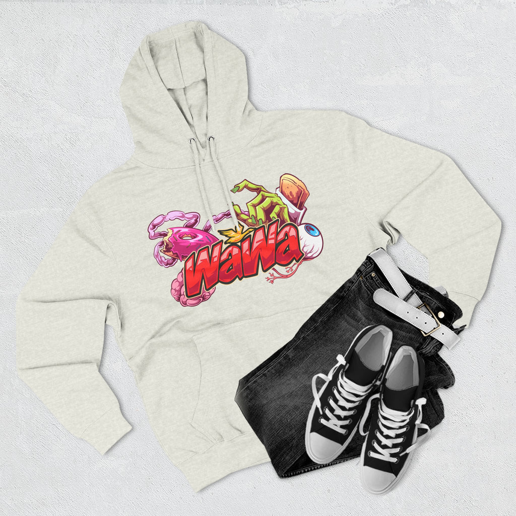 Wawa Graphic Hoodie / Colorful Streetwear Pullover with Cartoon Logo