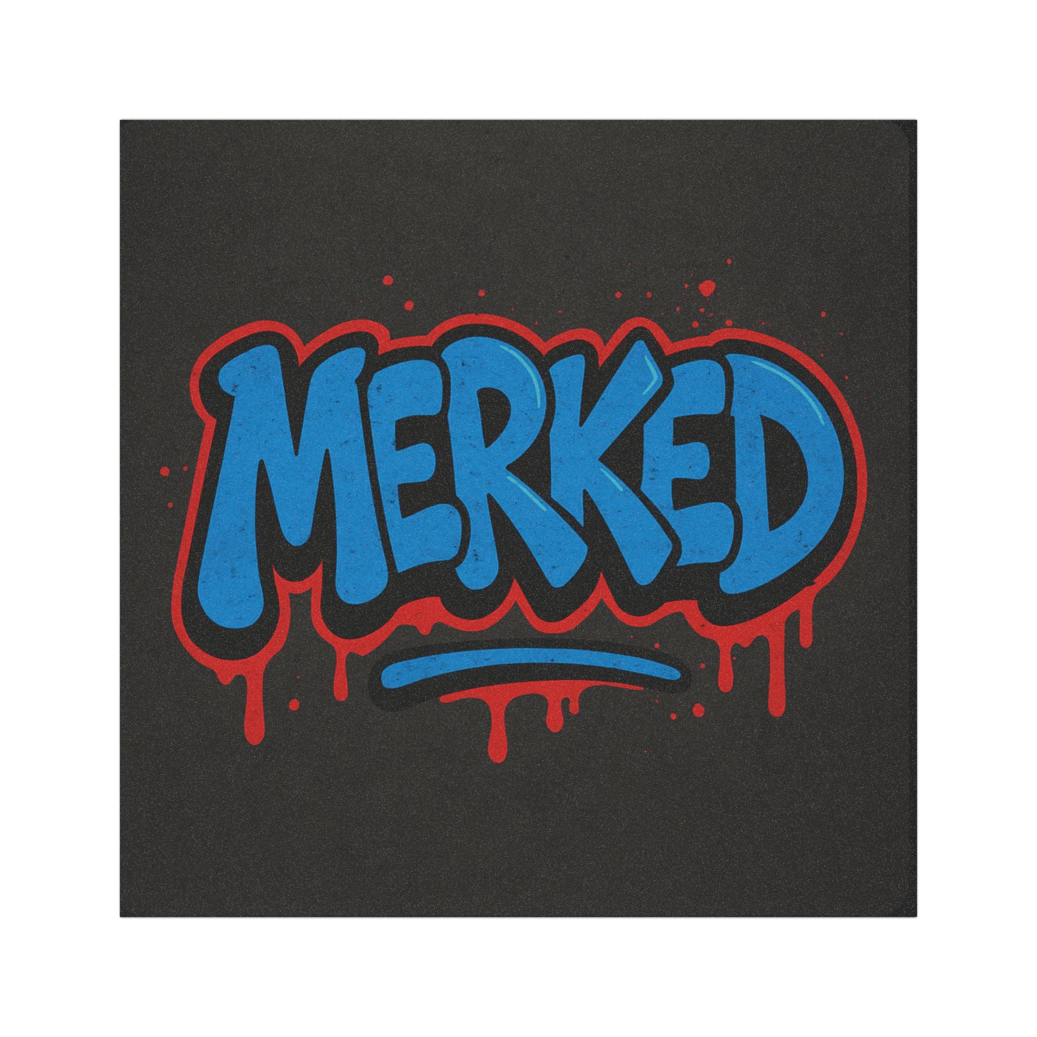 Merked Graffiti Car Magnet — Blue & Red Urban Street Art Decal