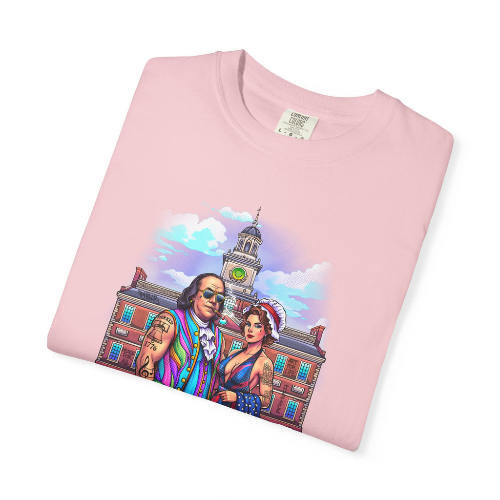 Declaration of Drip T‑Shirt /Ben and Betsy Colonial Campus Streetwear (Est. 1682)