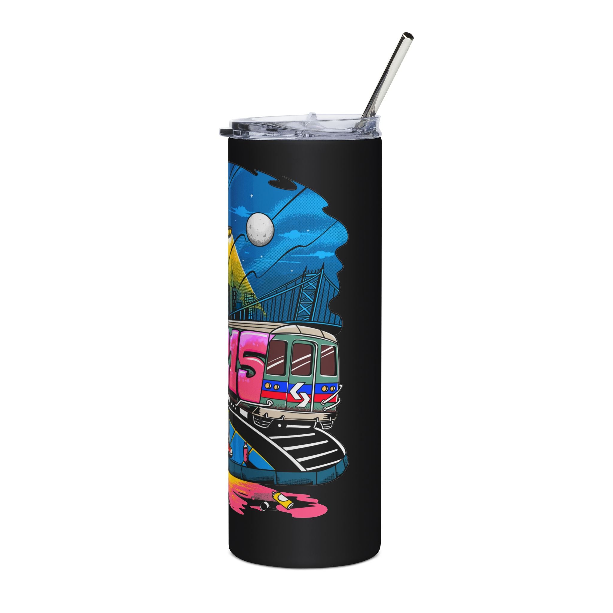 20oz Stainless Tumbler / Urban Graffiti '215' Philly Train Scene