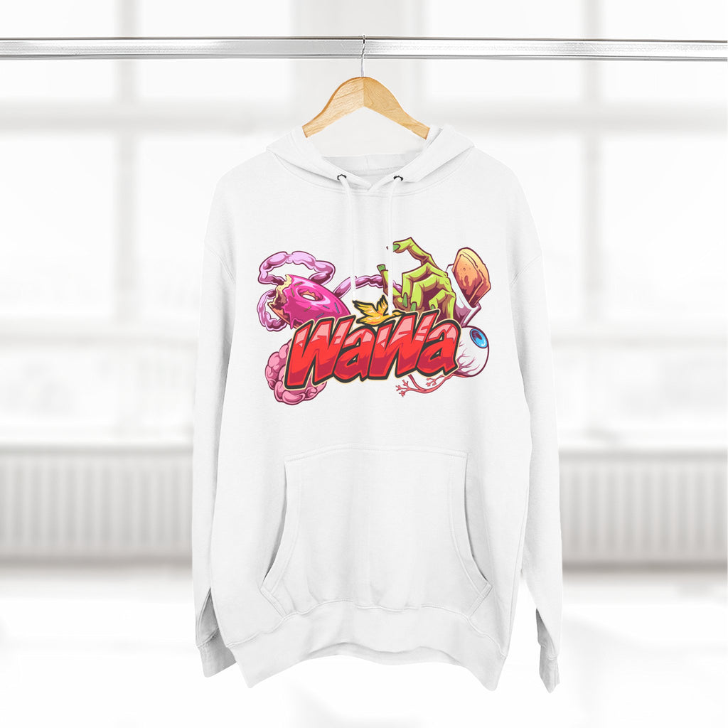 Wawa Graphic Hoodie / Colorful Streetwear Pullover with Cartoon Logo