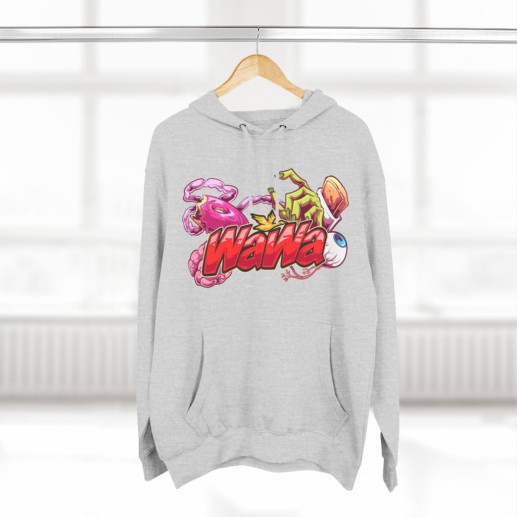 Wawa Graphic Hoodie / Colorful Streetwear Pullover with Cartoon Logo