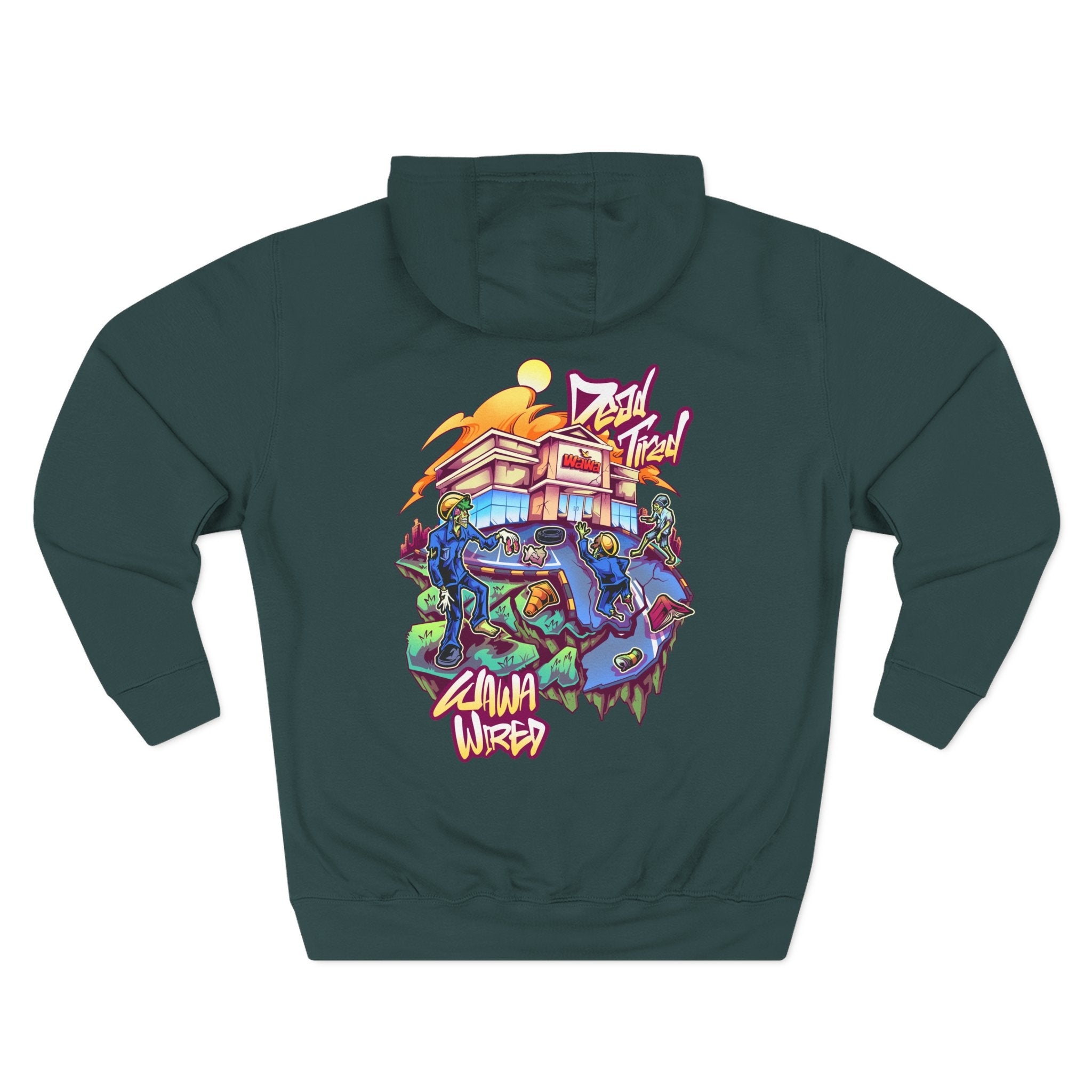 Wawa Graphic Hoodie / Colorful Streetwear Pullover with Cartoon Logo