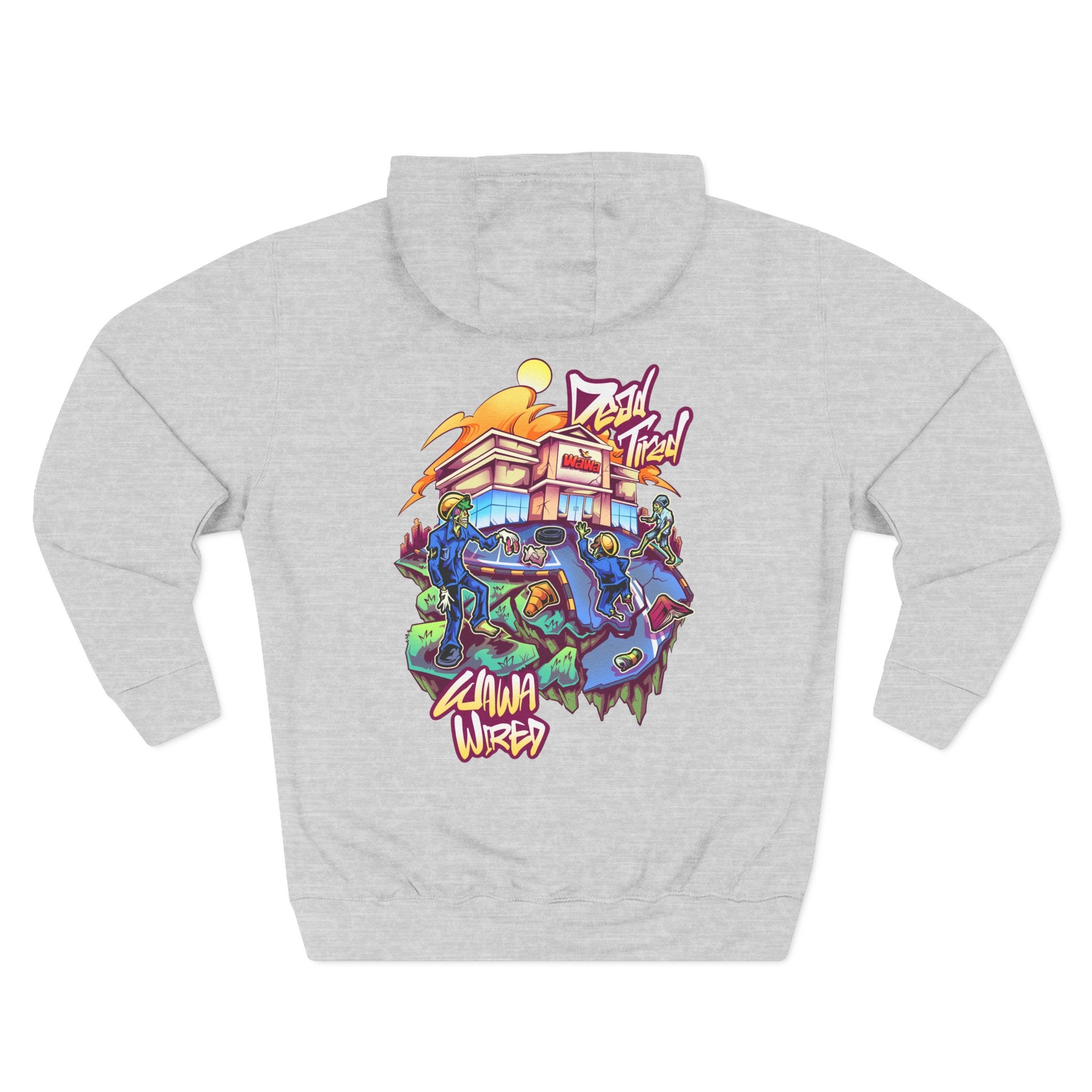Wawa Graphic Hoodie / Colorful Streetwear Pullover with Cartoon Logo