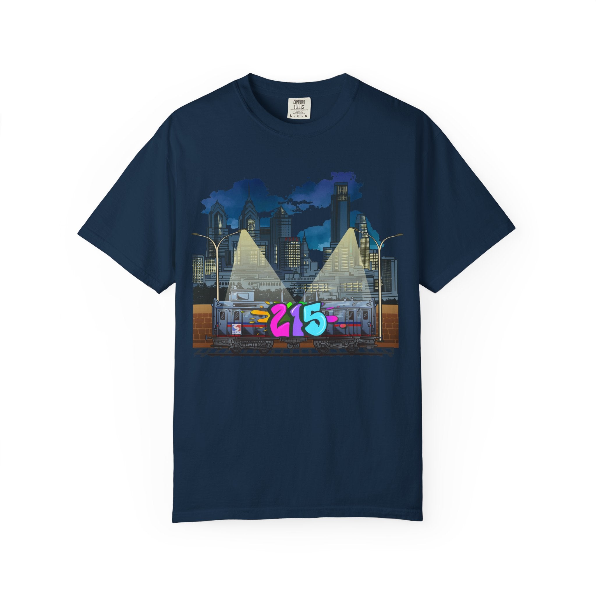 PHILLY City Night Graffiti Tee / "215" Urban Skyline Streetwear