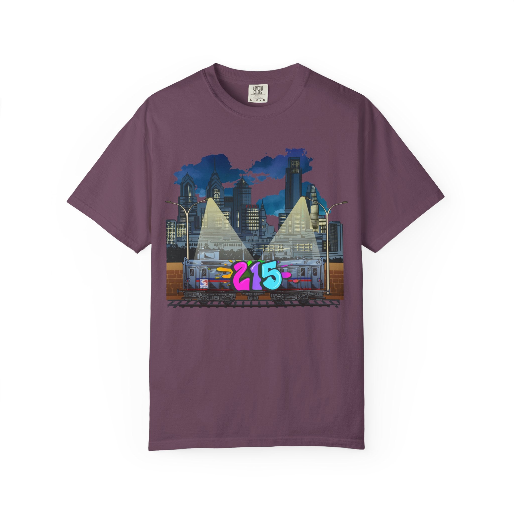 PHILLY City Night Graffiti Tee / "215" Urban Skyline Streetwear