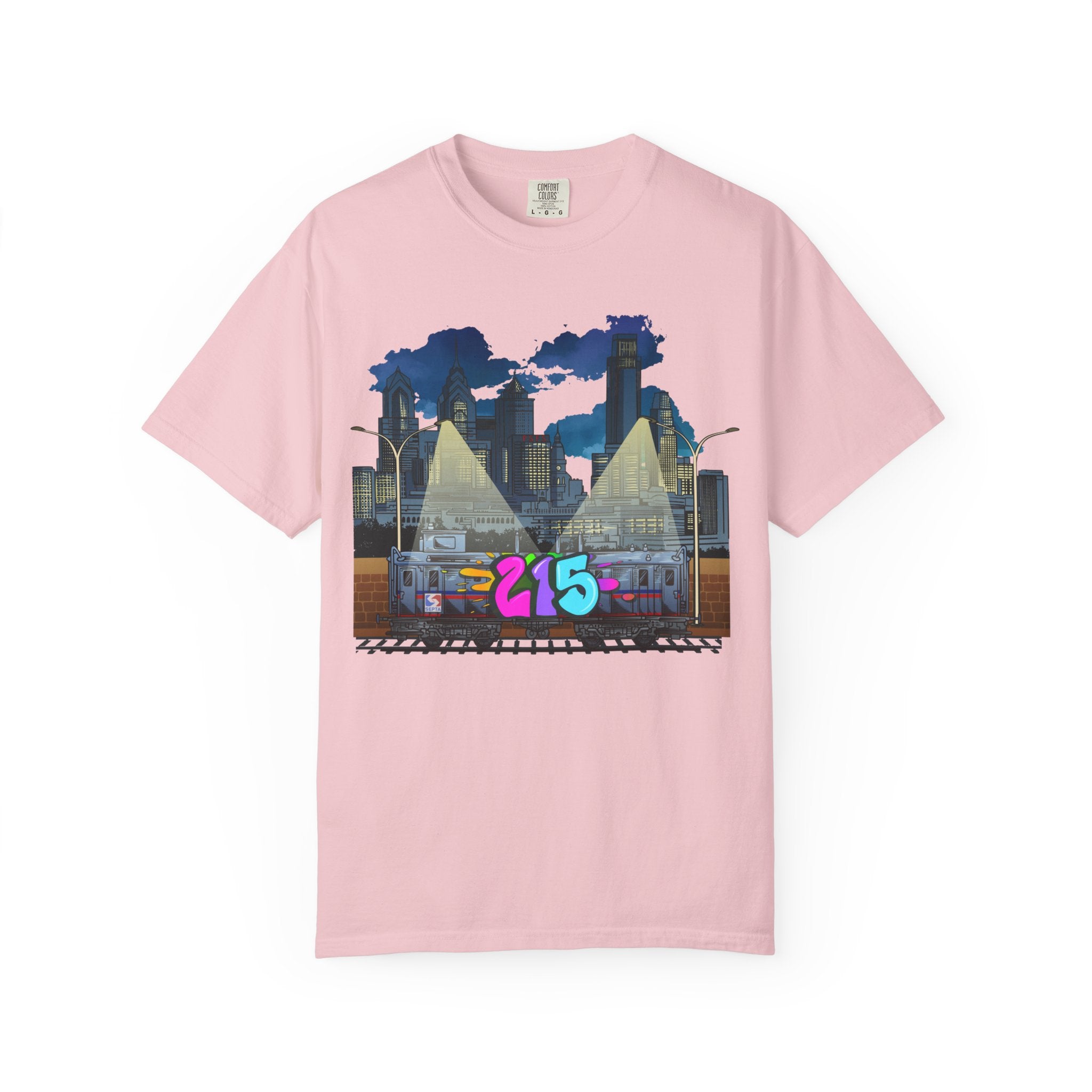 PHILLY City Night Graffiti Tee / "215" Urban Skyline Streetwear