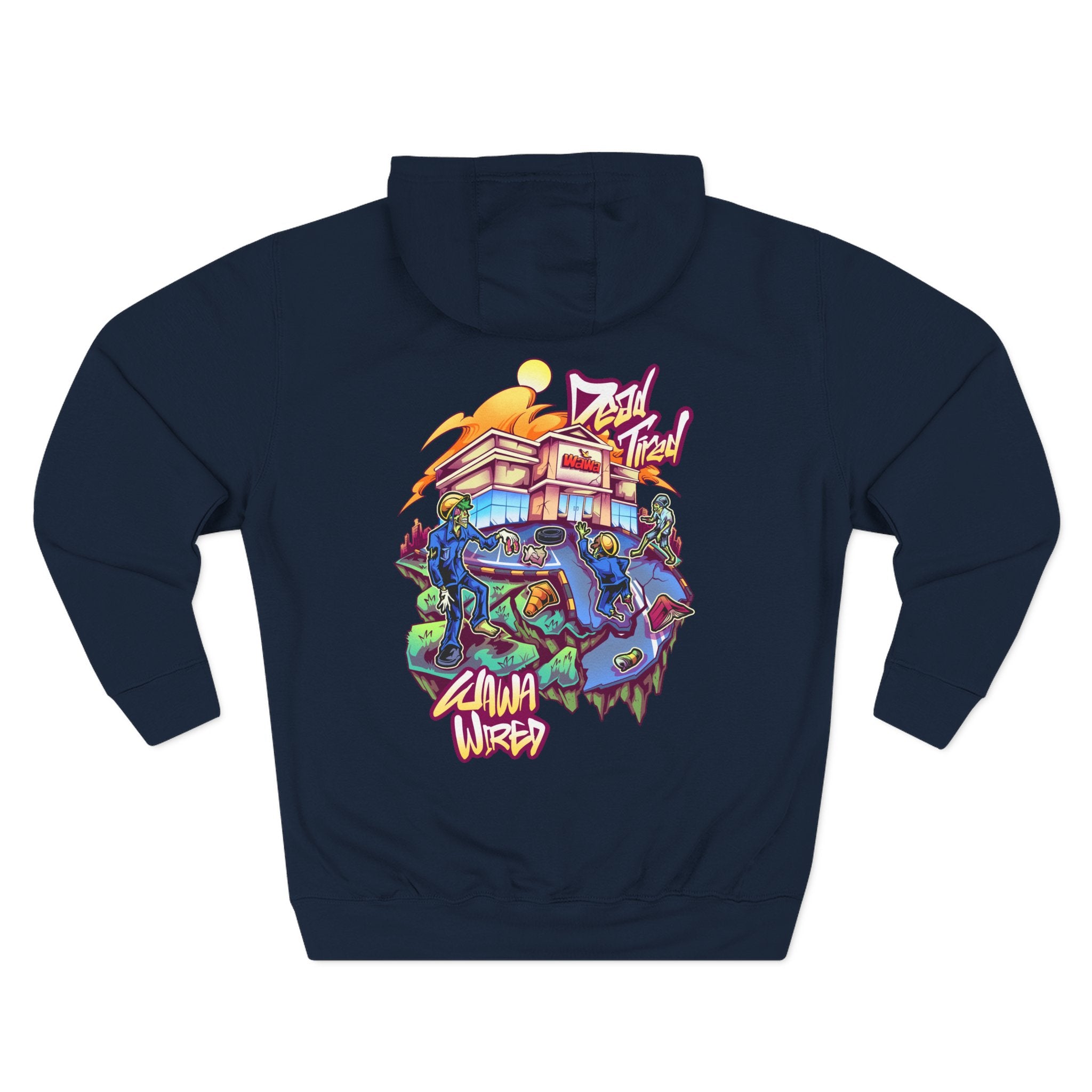 Wawa Graphic Hoodie / Colorful Streetwear Pullover with Cartoon Logo