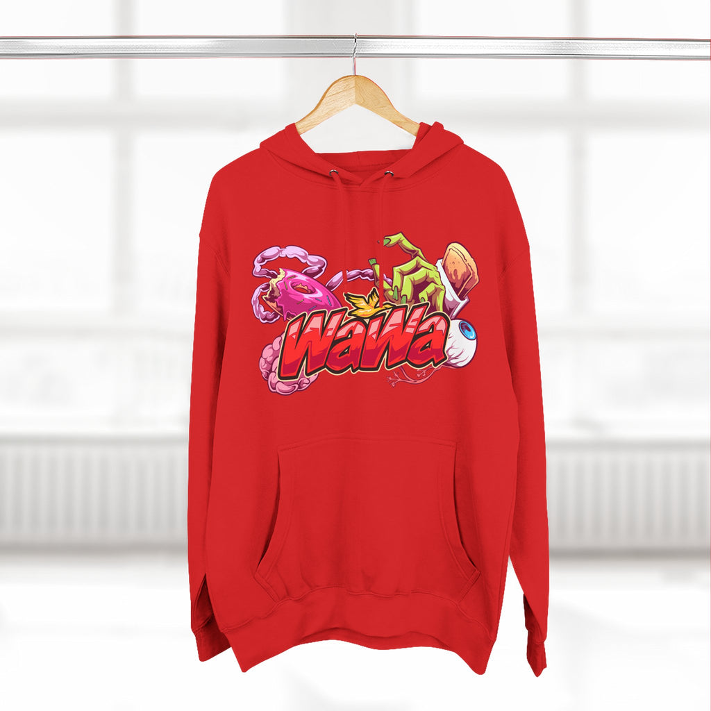 Wawa Graphic Hoodie / Colorful Streetwear Pullover with Cartoon Logo