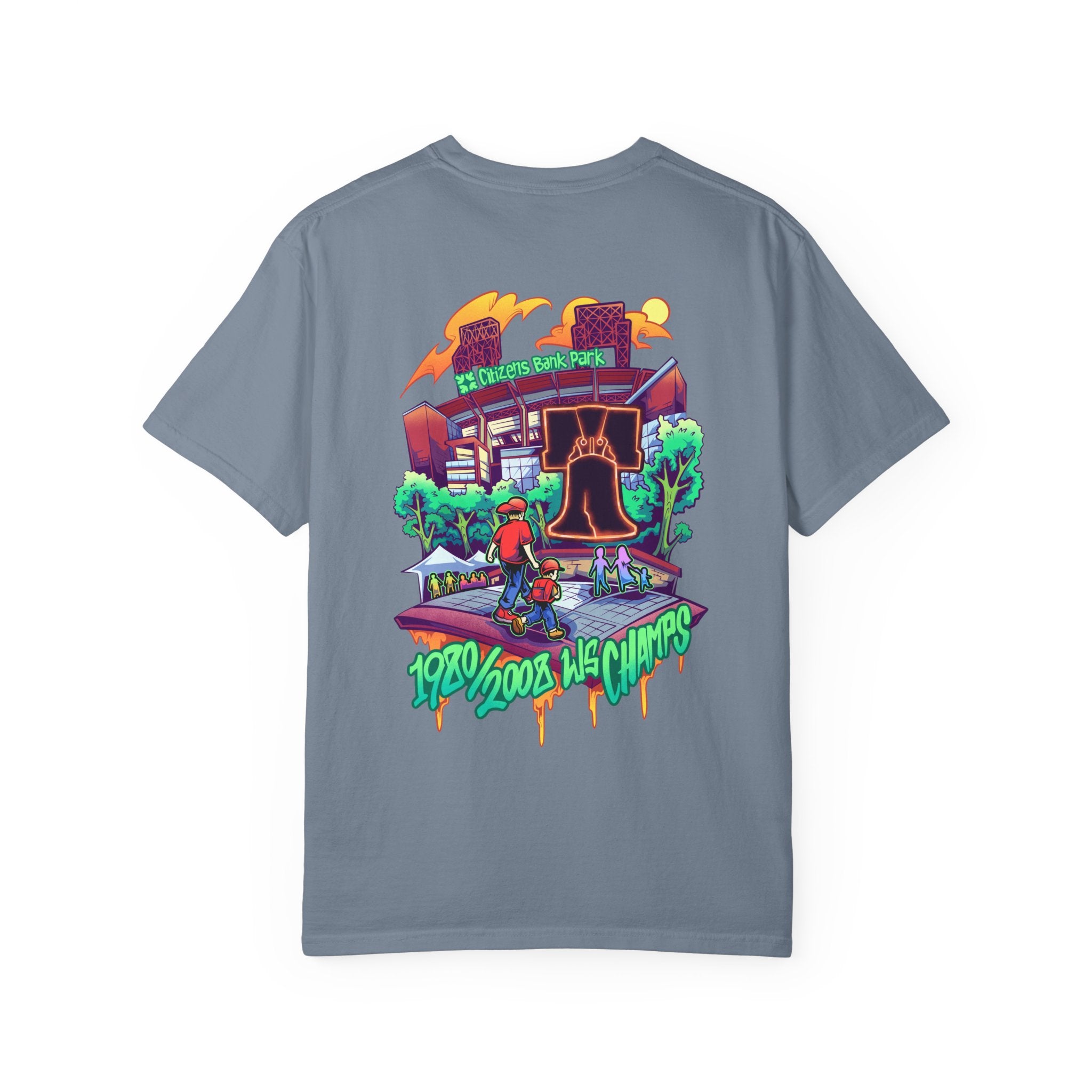 PHILLIES Graphic T-Shirt / Vintage Graffiti Liberty Bell/Citizens Bank Park Tee