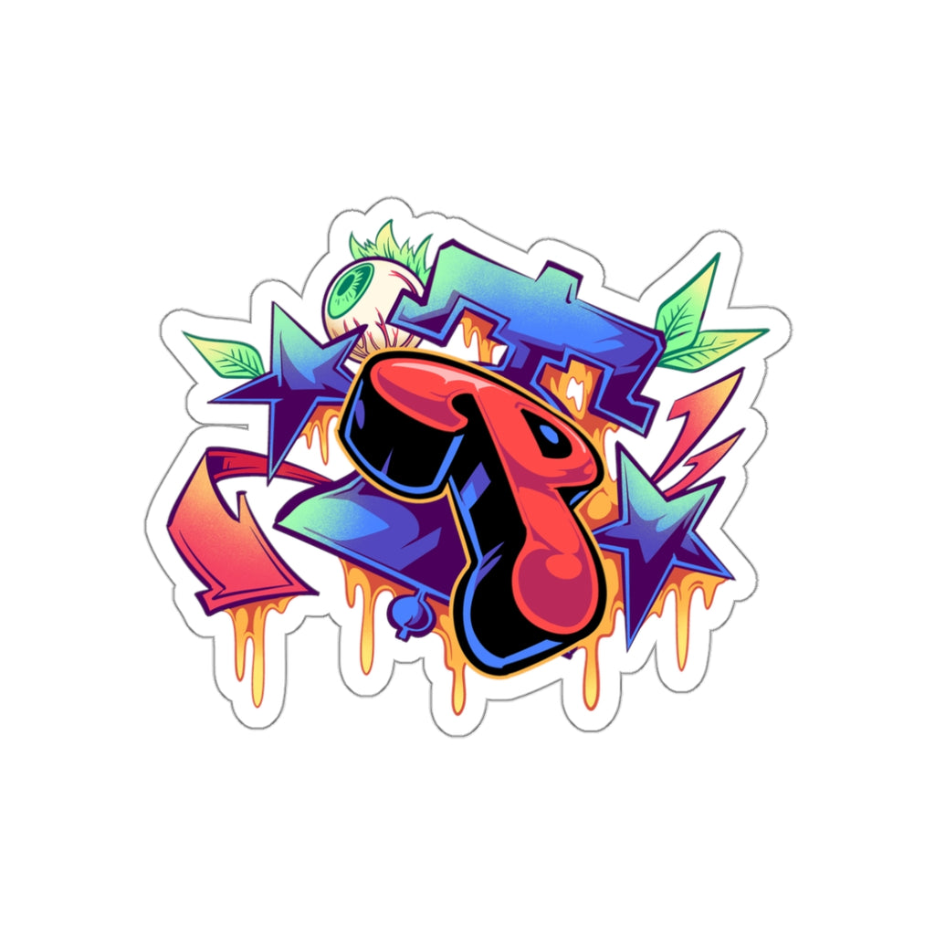 PHILLIES Graffiti-Style Die-Cut Sticker / Colorful Drip Letter Art