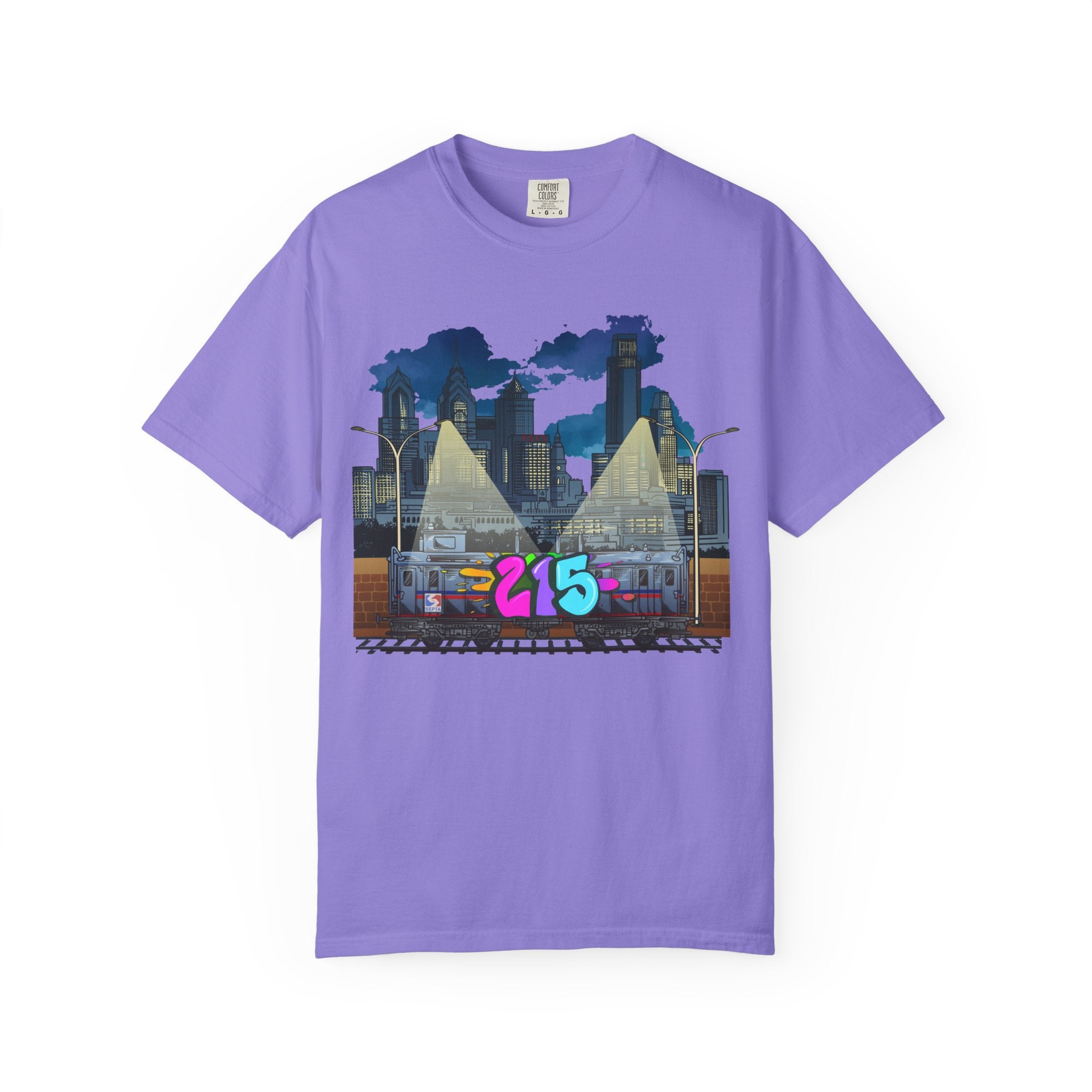 PHILLY City Night Graffiti Tee / "215" Urban Skyline Streetwear