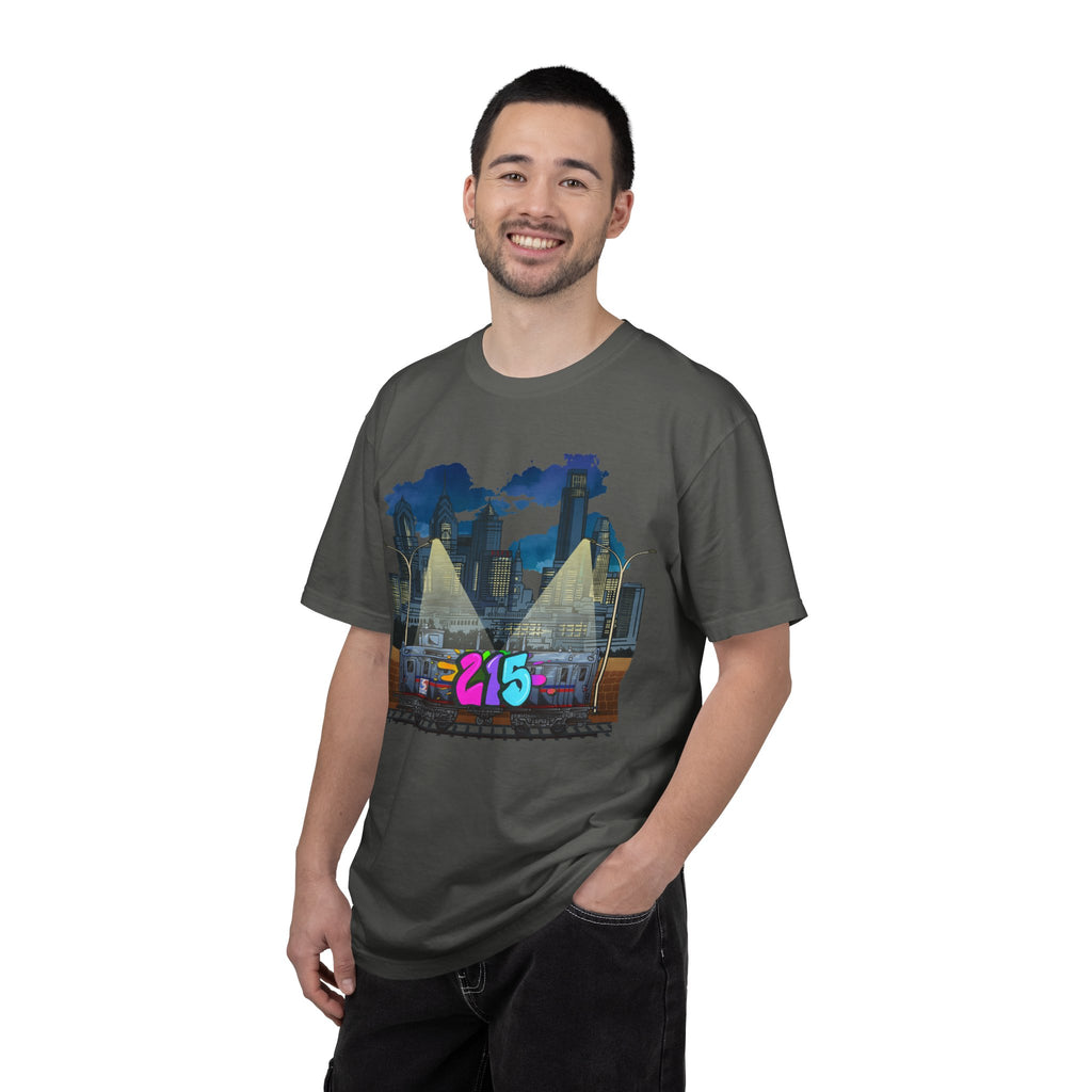 PHILLY City Night Graffiti Tee / "215" Urban Skyline Streetwear